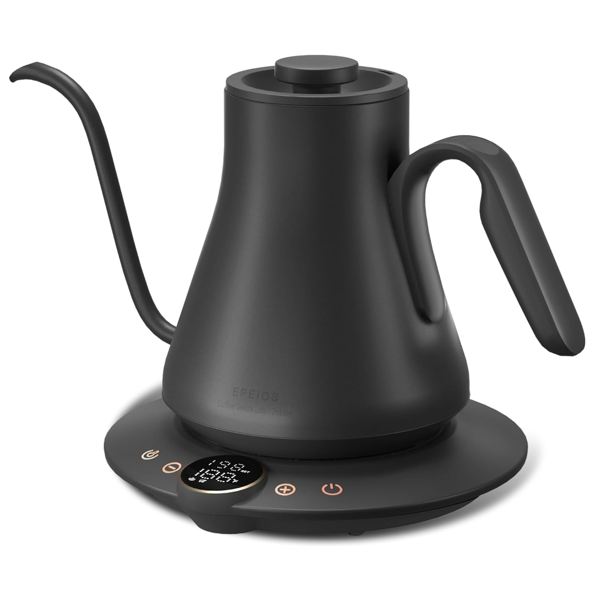 Electric kettle, gooseneck, temperature control ±1℉, stainless steel interior, fast heating, pour over coffee, brew tea, boil hot water, 0.9-image-12