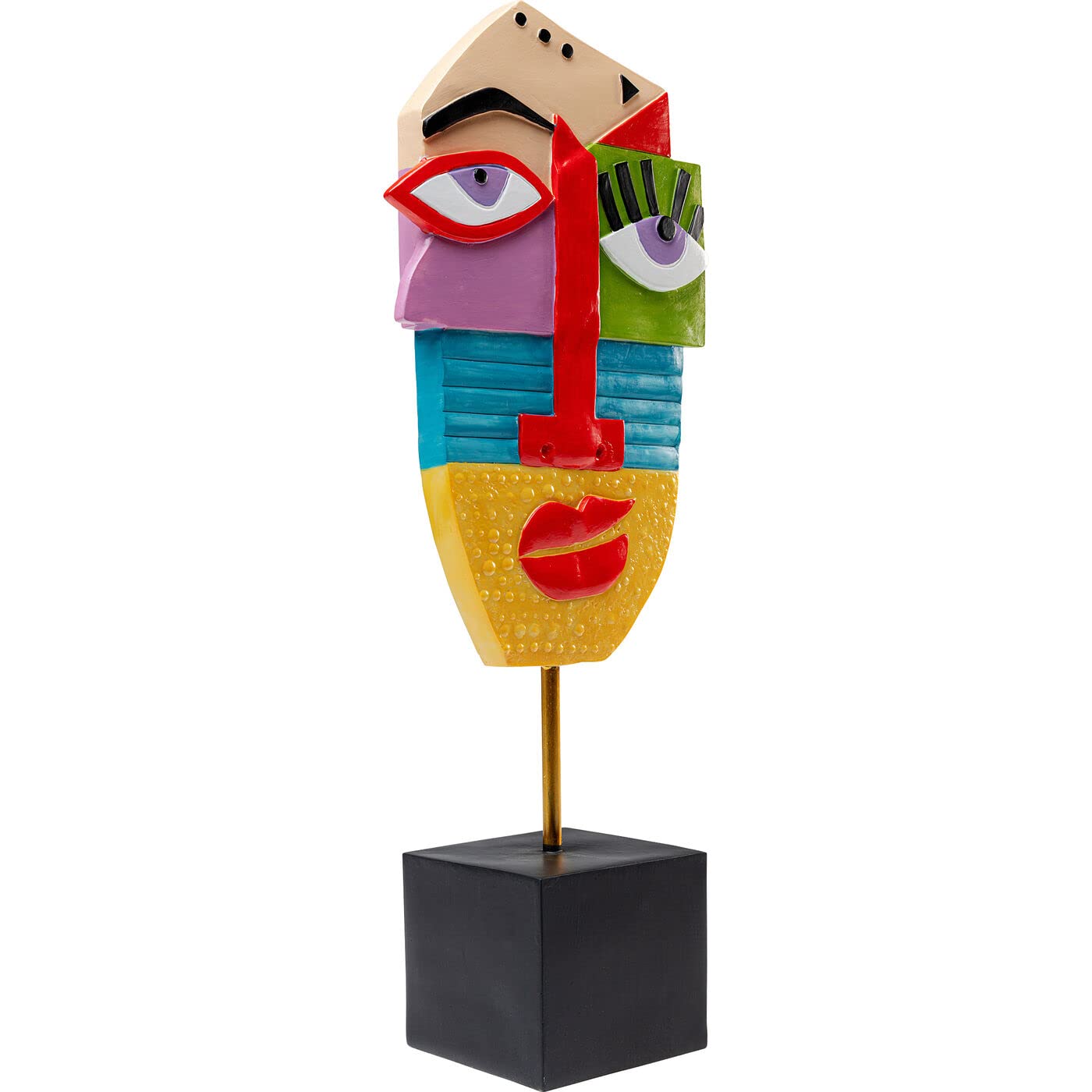 Kare Design Deko Objekt Abstract Face, abstraktes Gesicht, handbemalt, Multicolour, Artikelhöhe 52cm