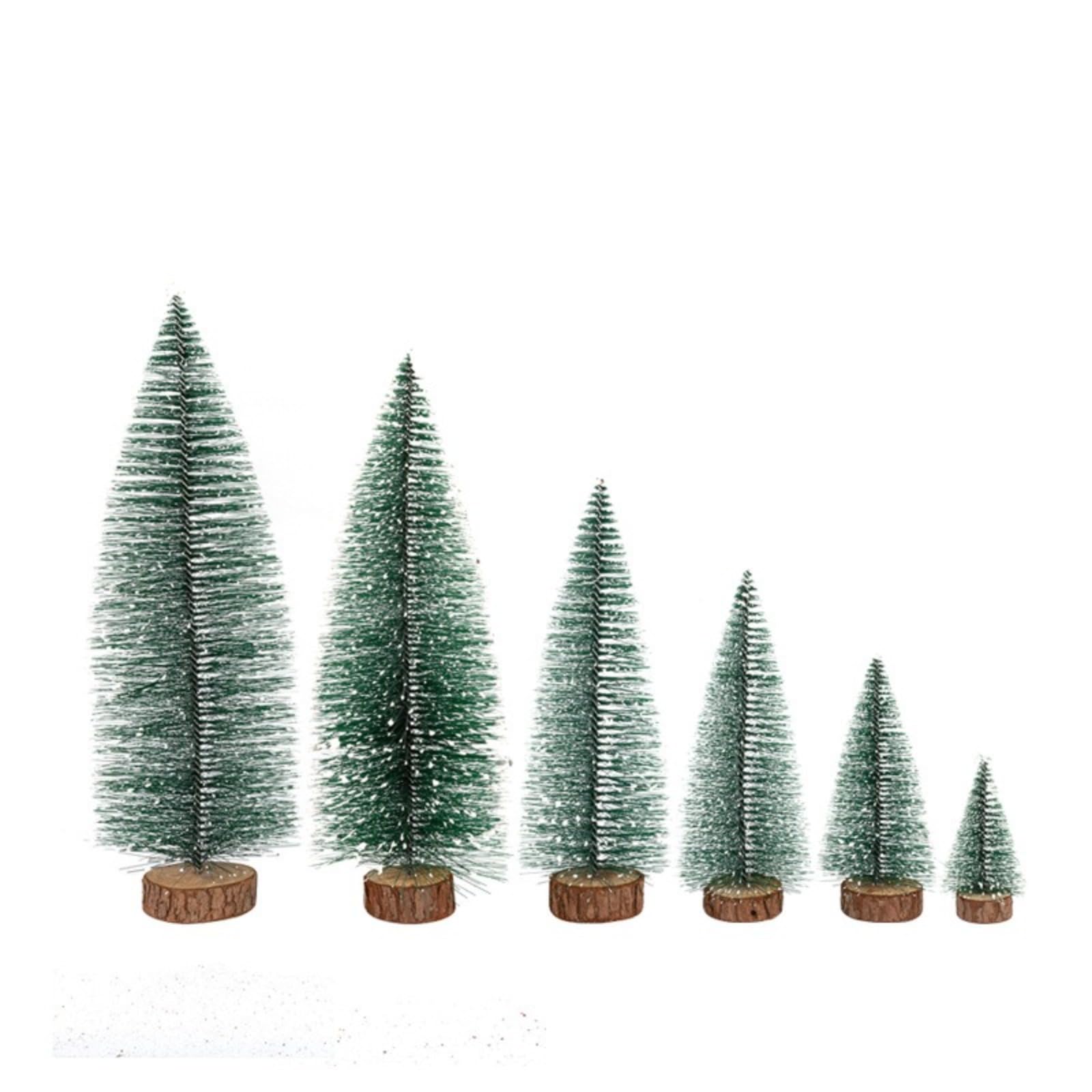Simulated Pine Needle Tree with White Snow Christmas Tree Christmas Decoration Desktop Ornament