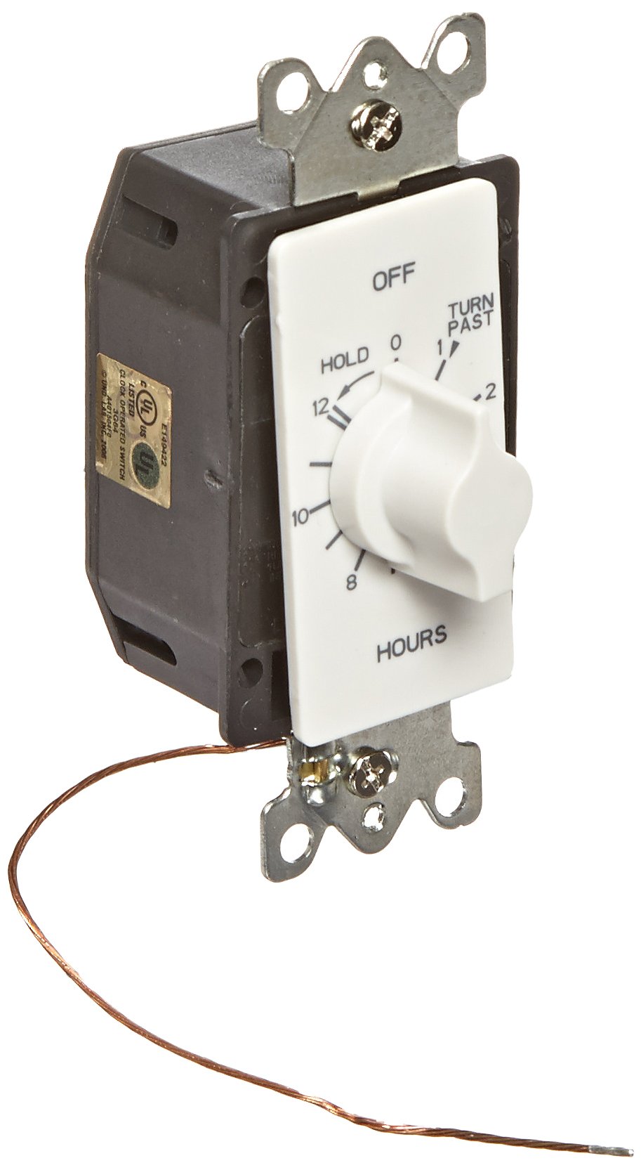 Photo 1 of A Series Springwound Auto Off in-Wall Time Switch with Hold, 12 Hours Timer Length, White