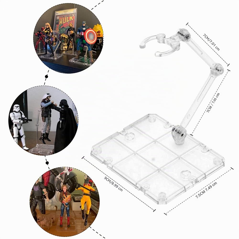 Supporto Figura, Figura di Supporto, 10PCS Supporto per Action Figure Con 1 PCS Cacciavite, Trasparente