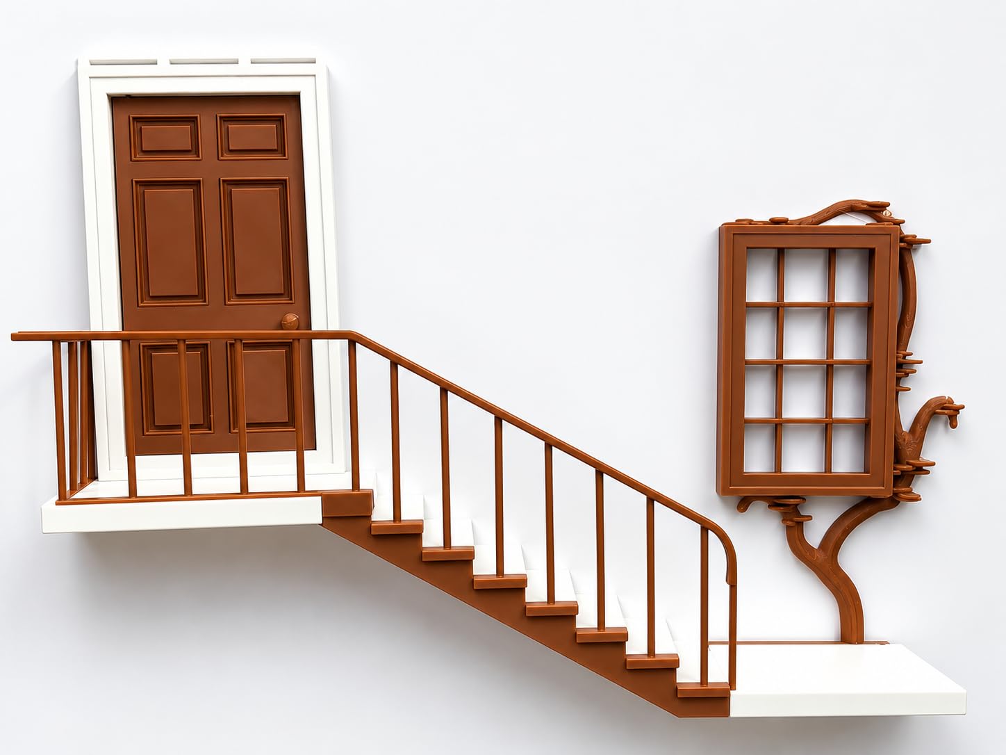 Tiny Door Wall Art and Shelf Dual Colour Decor | Wall-Mounted, Modular Assembly-image-34