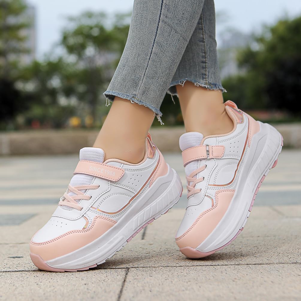 Dziewczęce buty na kółkach dla chłopców buty do deskorolki dla dzieci 2 w 1 wielofunkcyjne buty na rolkach buty na rolkach buty damskie, Rolka S9, 36 EU