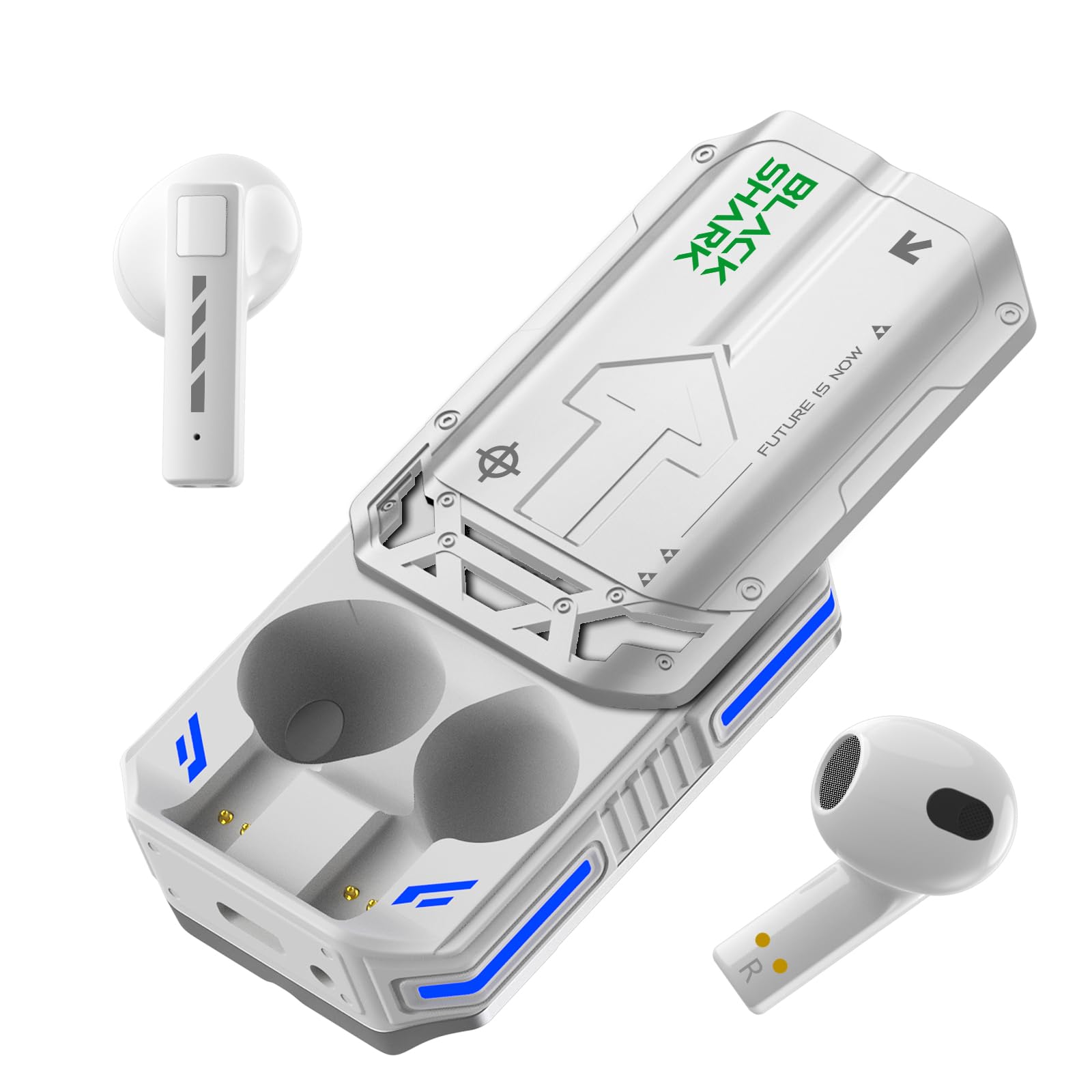 Black Shark Earphone T11 With Low Latency Mode, Metallic Design, Slide Cover with "SHING" Sound, RGB Lightning Effect, 30 Hours Long Total Playtime, ENC Call Noise Reduction and 5.30 Bluetooth