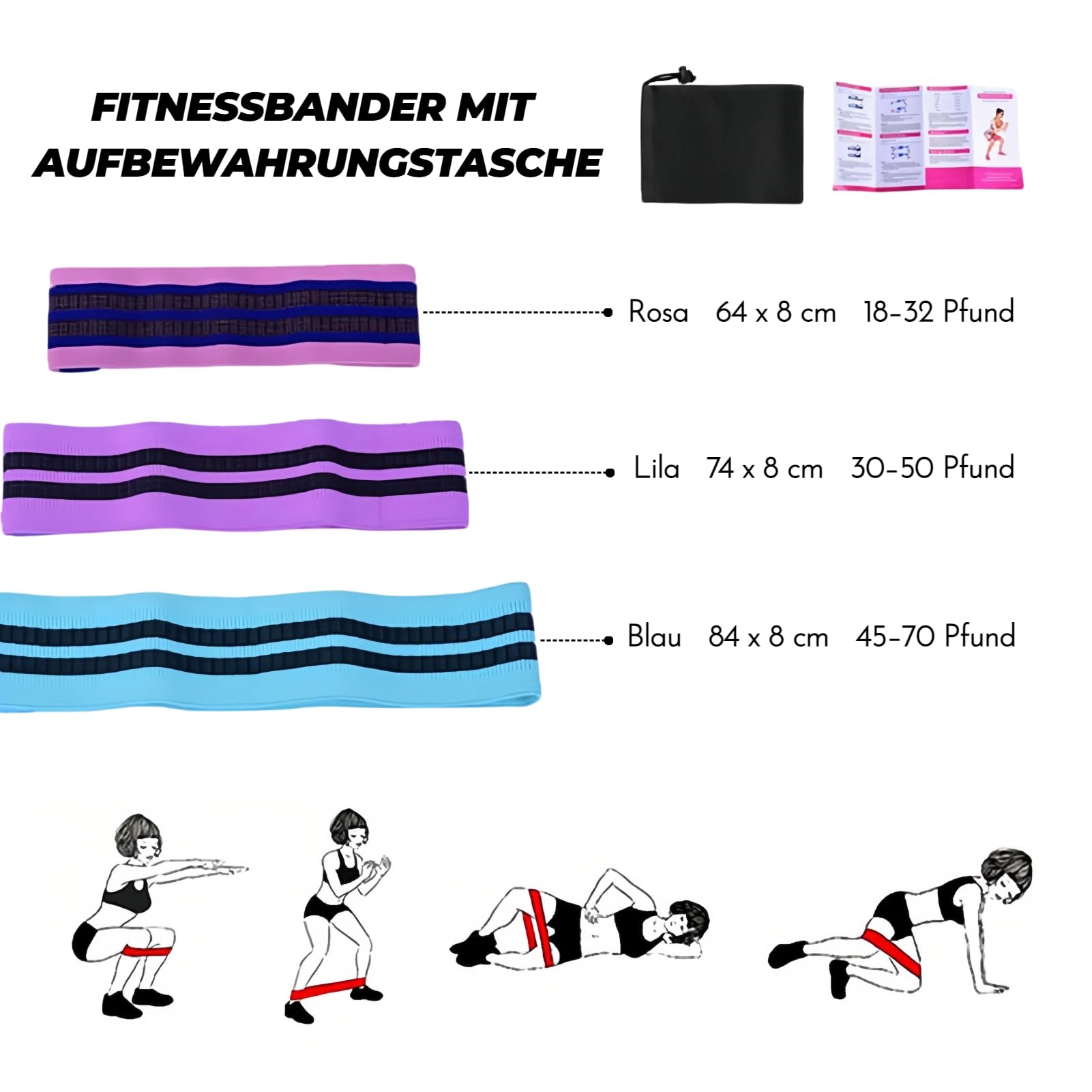 Pilates Ring Set, 8 Teiliges Pilates Set für Zuhause mit Yoga Ball,Fitnessbänder,Pilatesring und Weiterem Pilates Zubehör,Pilates Kit Fitnessgerät für Heimtraining und Studio Workout