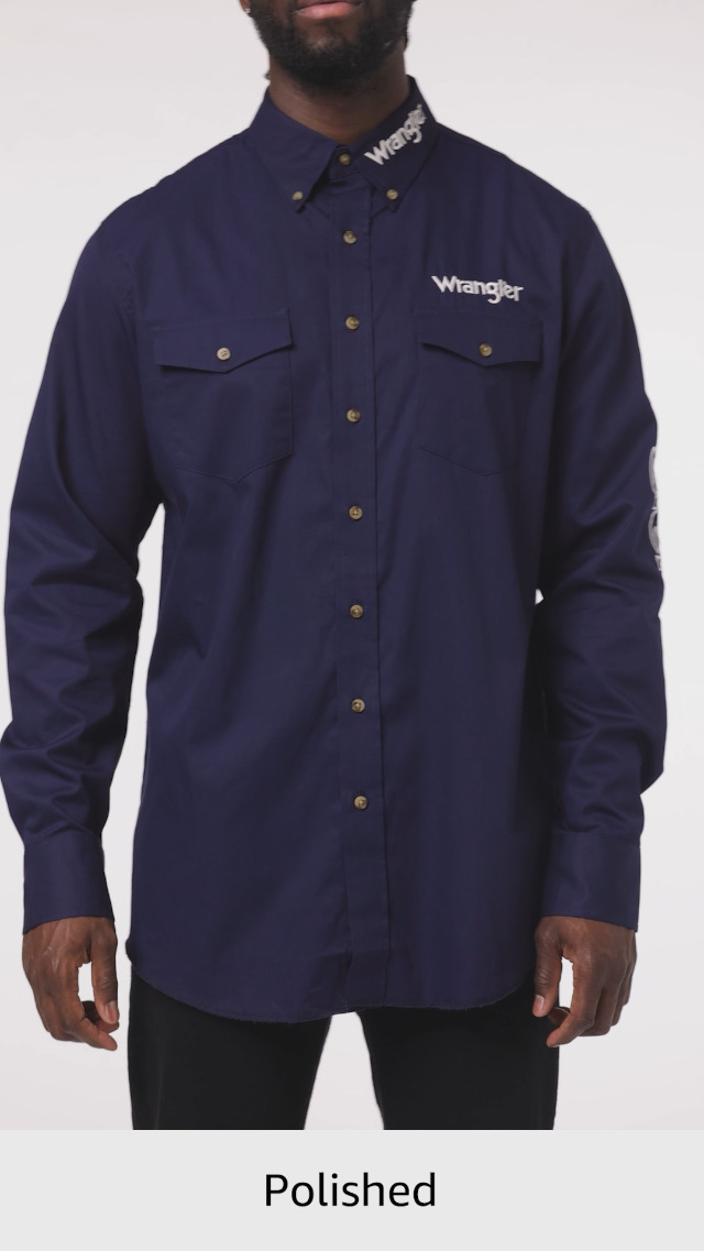 Chemise Homme Wrangler Bleu - Taille 3XL, Manches Longues, 2 Poches - Occasion Très Bon état