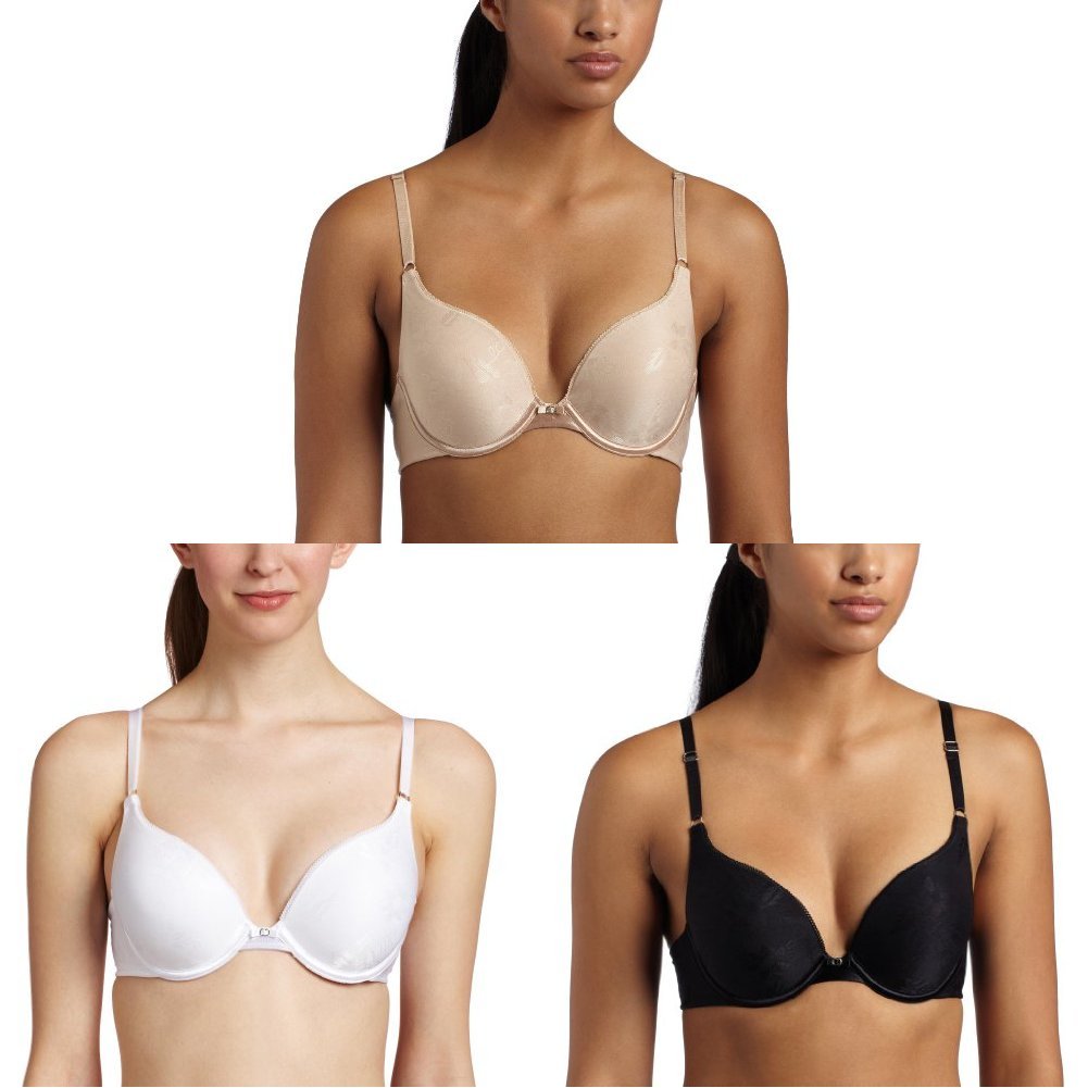 Vanity Fair womens Push Up bras Underwire - Beige Black White Jacquard 3 Pack 34A US