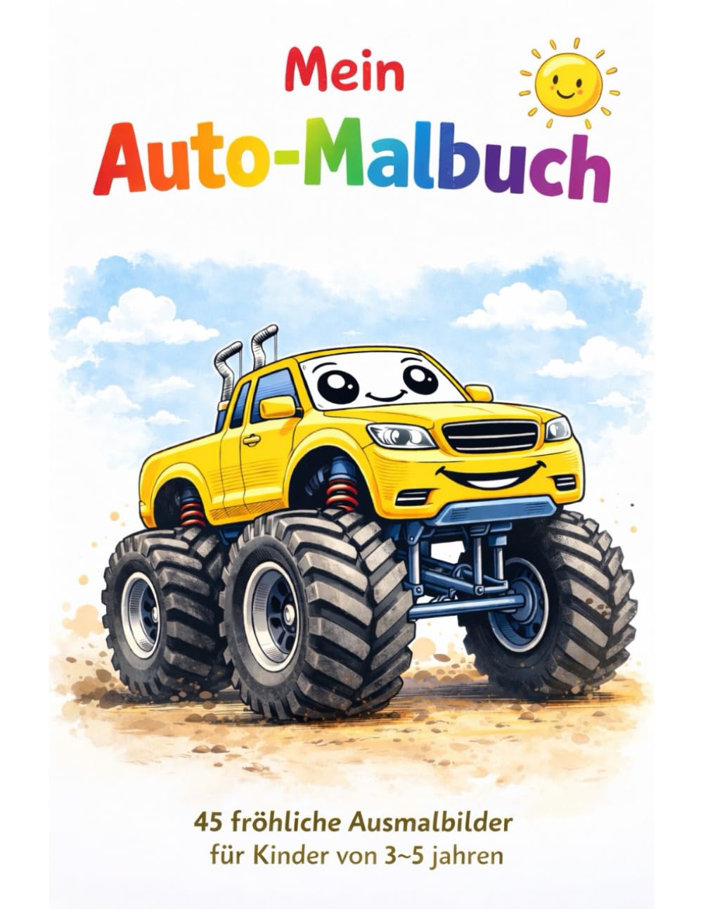 Mein Auto-Malbuch: 45 fröhliche Ausmalbilder für Kinder von 3-5 Jahren