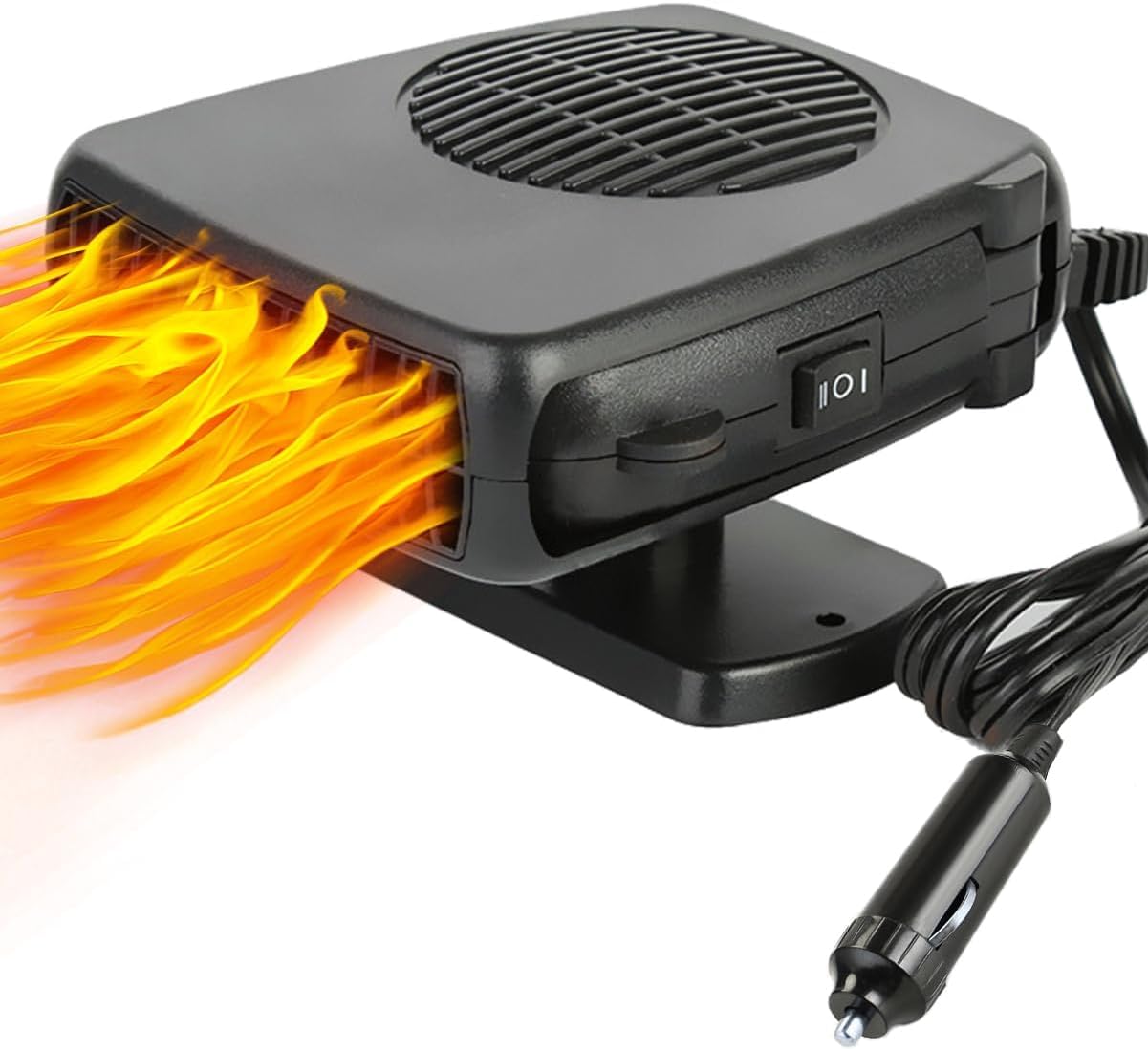 Leaflai Riscaldatore auto da 12 V 150 W anti-appannamento termoventilatore con impugnatura ergonomica, termoventilatore portatile per il collegamento all'accendisigari per veicoli di piccole