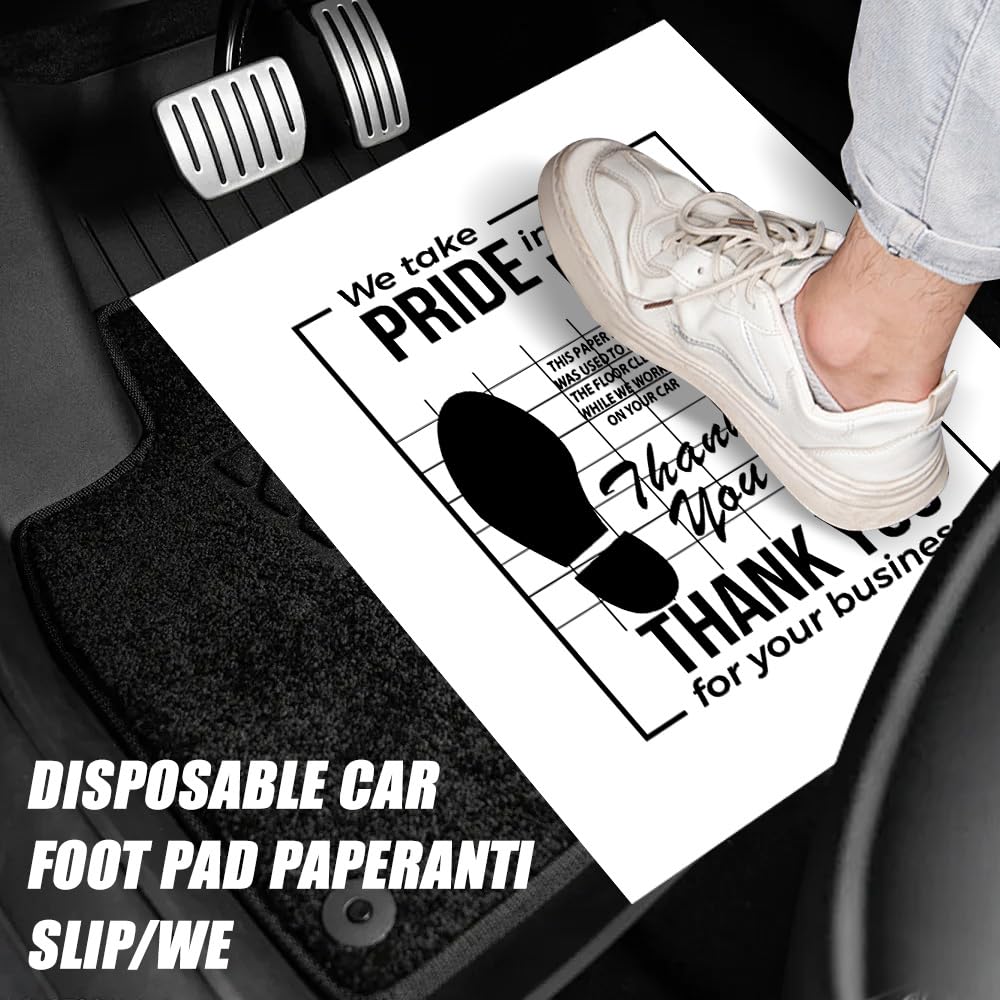 50PCS White Car Paper Floor Mats Floor Mats for Cars Disposable Temporary Automotive Foot Pad Auto Accessories Waterproof — view 5