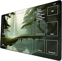 Vista 11 de Tapete de juego de cartas coleccionables AI Painting – Tapete de juego MTG con zonas, 24 x 14 pulgadas, tapete de juego MTG de alta calidad – El