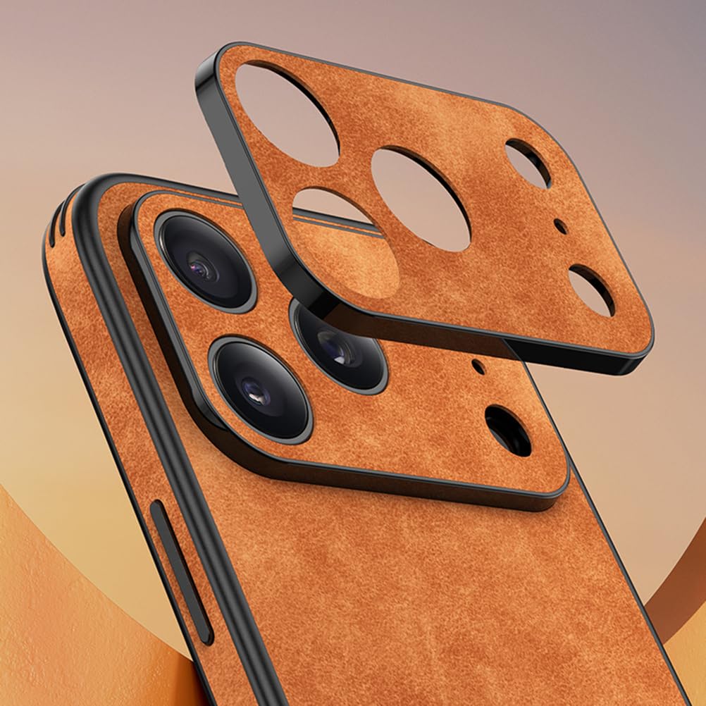 Dünne Hülle Für iPhone 17 Pro Max/17 Pro/Air/17, Mattes Veganes Leder Stoßschutz Handyhüllen Weichem Silikonrand rutschfeste Schutzhülle,Schwarz,17 Pro