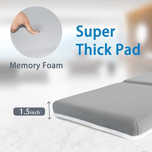 Miniatura 5 de JJGoo Rodillero de baño con codo almohadilla de reposo, alfombrilla de rodillera de 1.5 pulgadas para bañera - Gris