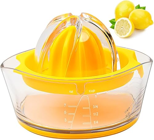 Exprimidor de limón, exprimidor de cítricos con escariador ampliado, exprimidores manuales con taza medidora, exprimidor de mano naranja, prensa