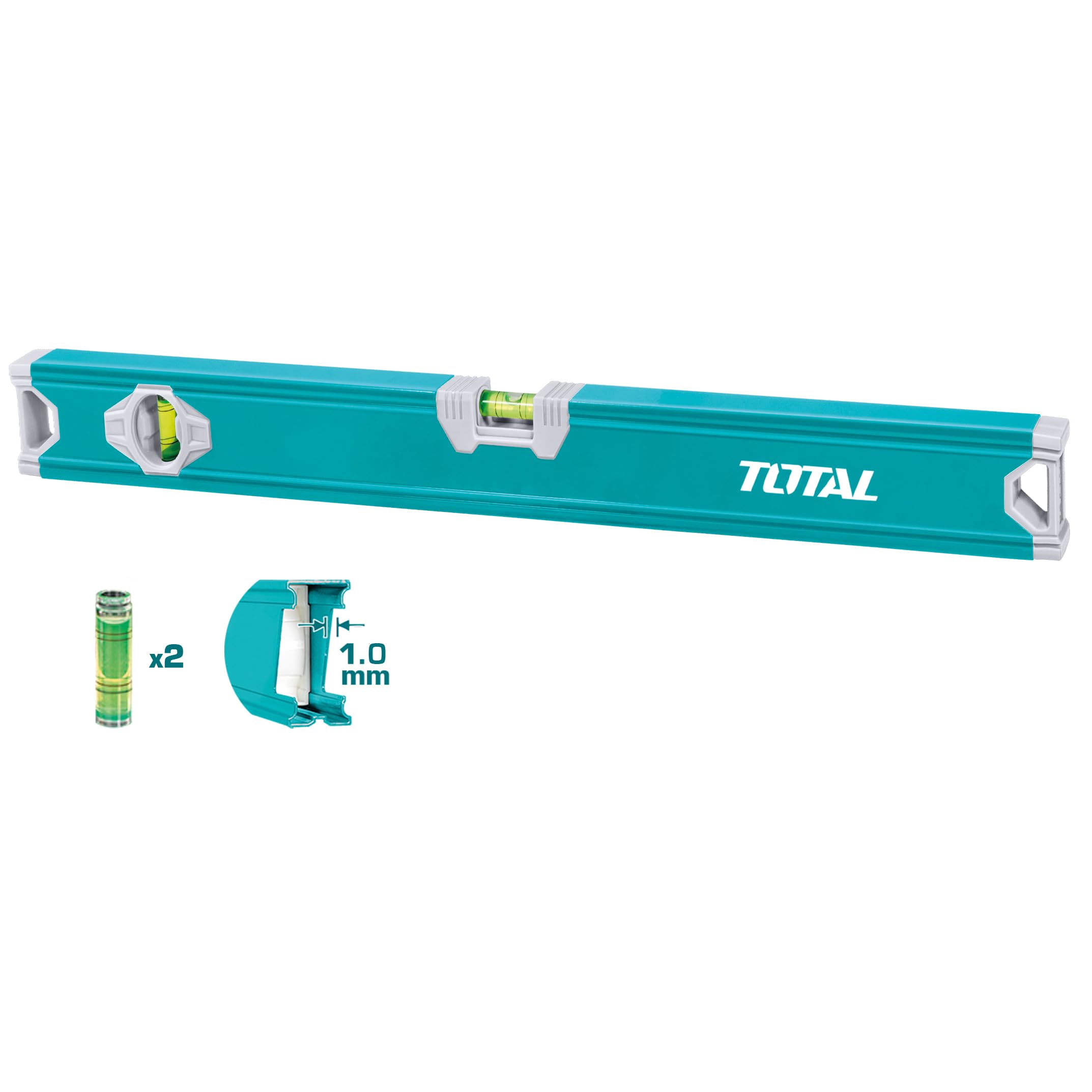 TOTAL - Aluminium Bubble Level, Blue, 1000 mm
