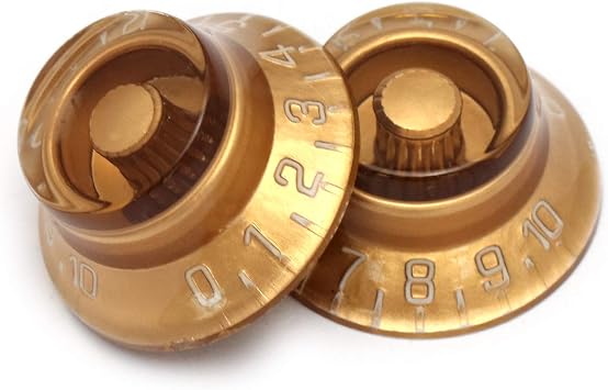 Electric Guitar Top Hat Knobs Speed Volume Tone Control Knobs Compatible with Les Paul LP Guitar Parts Replacement Set of 4Pcs Gold Plastic