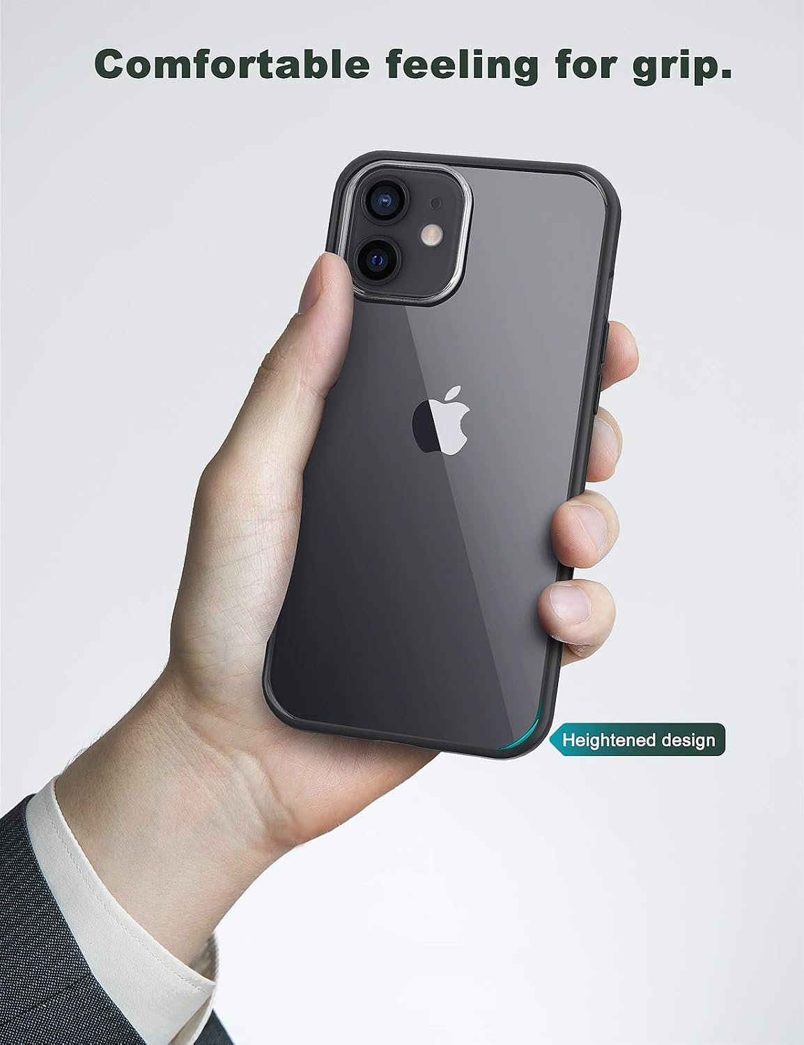 Mkeke Compatible with iPhone 12 Case, Compatible with iPhone 12 Pro Case Black Cover for 6.1 Inch 2020