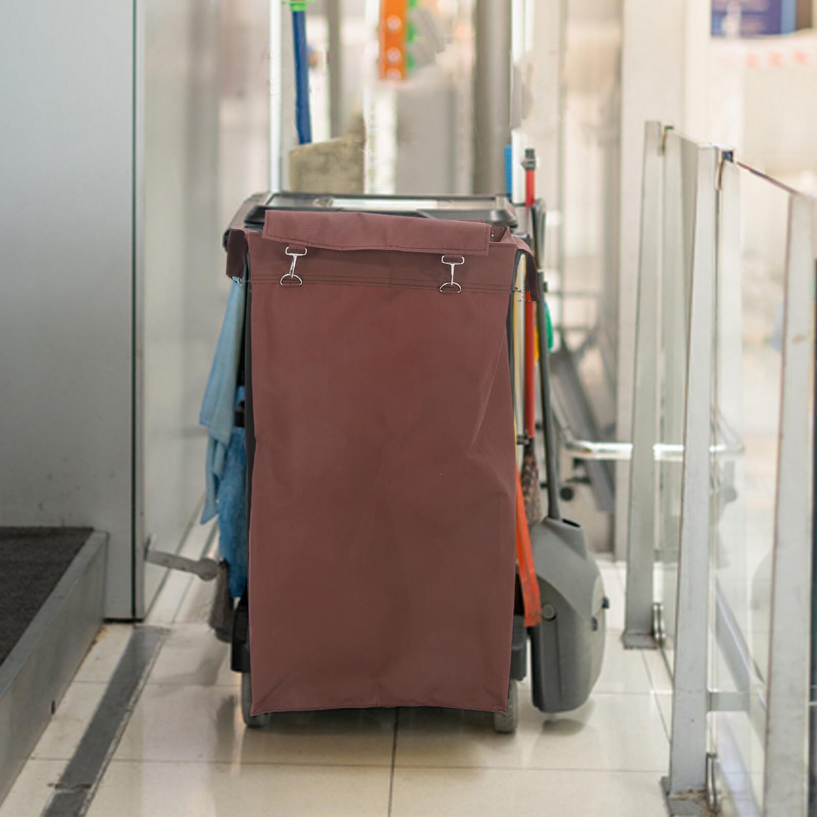 Borsa Riutilizzabile e Portatile per Carrello delle Pulizie Oxford Grande Capacità 70l per Carrelli di Pulizia Domestica e Supermercati