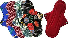 Kit Absorventes ecológicos reutilizável 5 noturno 26cm toque seco Circulare