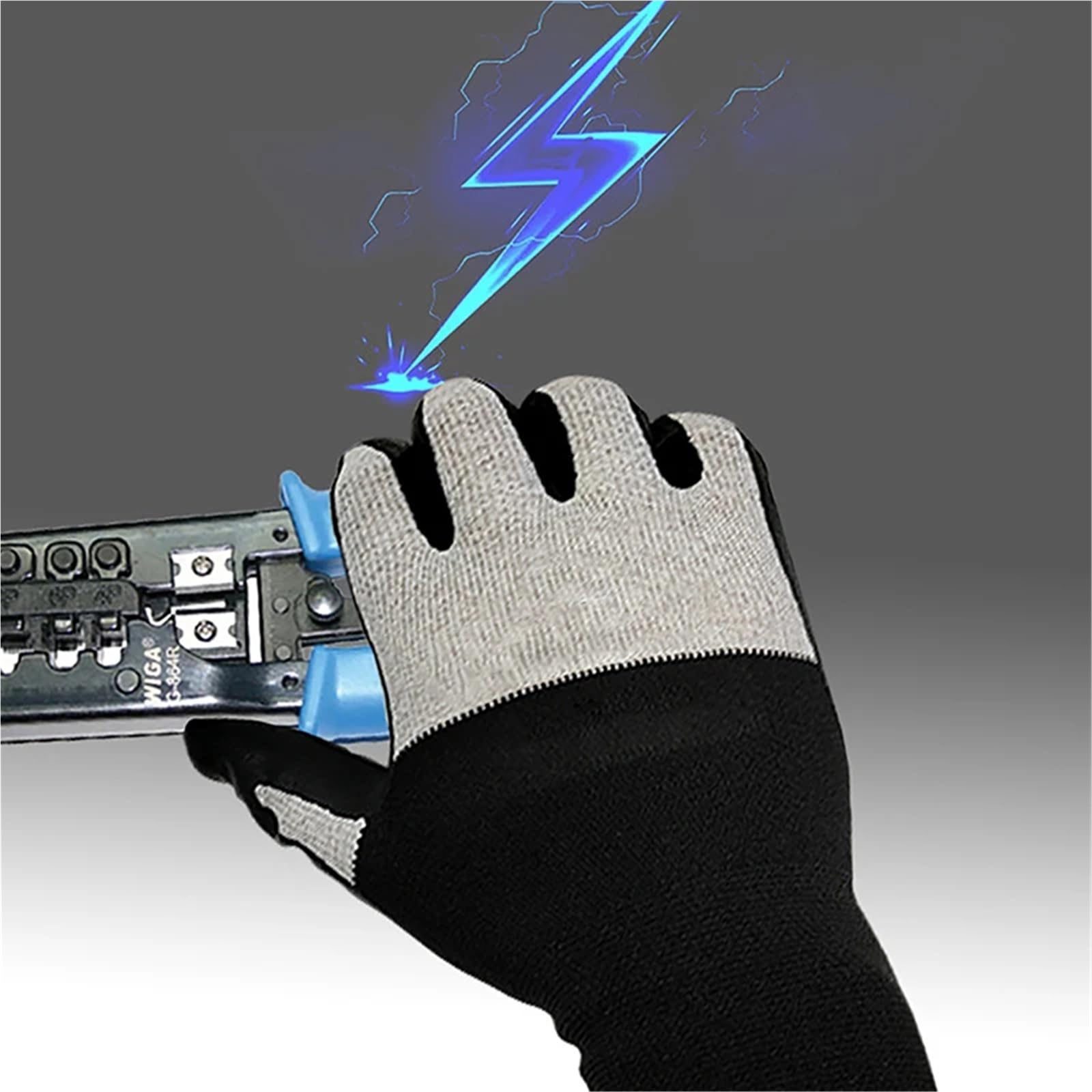 Compatible avec les gants de travail isolants for électricien 400V/500V, gants de Protection de sécurité Anti-électricité basse tension(B)