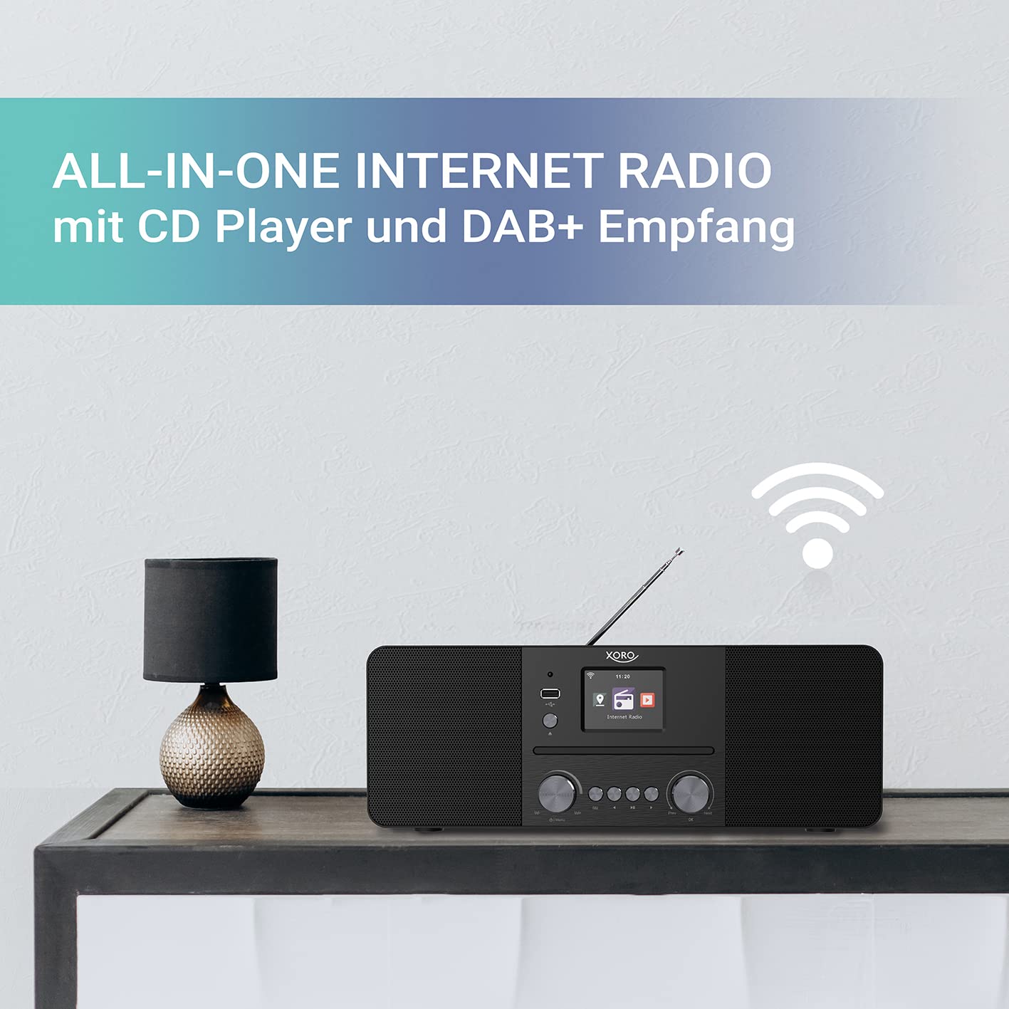 XORO HMT 620 – wielofunkcyjne radio internetowe stereo z odtwarzaczem CD, radio DAB+/FM, Wi-Fi, Bluetooth, Spotify Connect, odtwarzacz MP3 USB, strumieniowe przesyłanie sieciowe, sterowanie aplikacją,