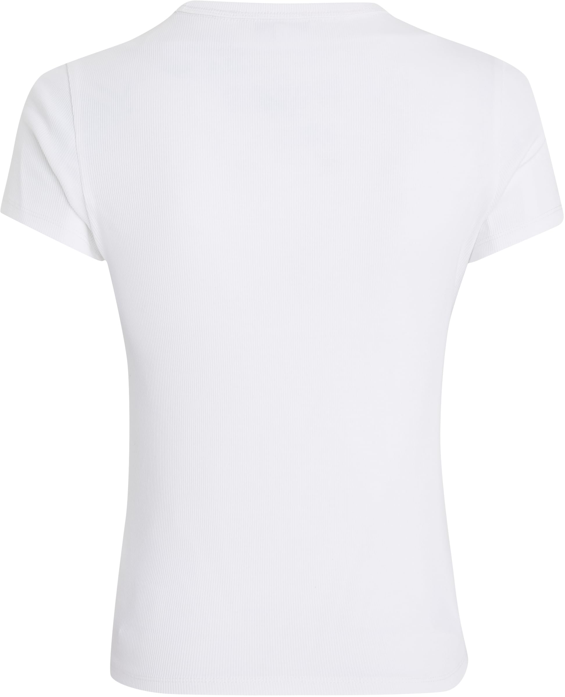 Tommy Jeans Donna T-Shirt Maniche Corte Essential Rib Slim Fit
