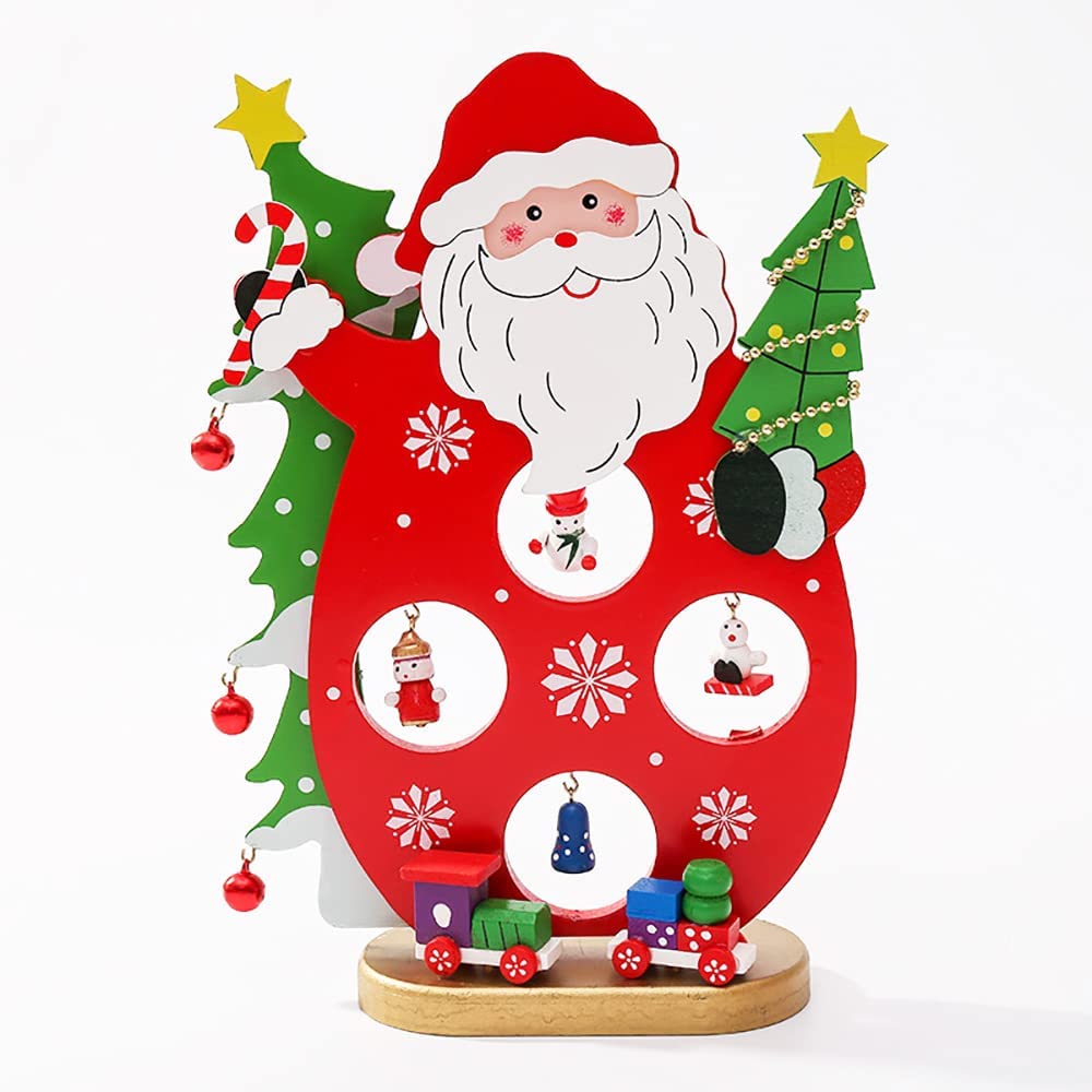 SAPUChristmas Table Decorations for Dinner Party Coffee Table Snowman Santa Reindeer Merry Christmas Happy Holidays Centerpiece (B)