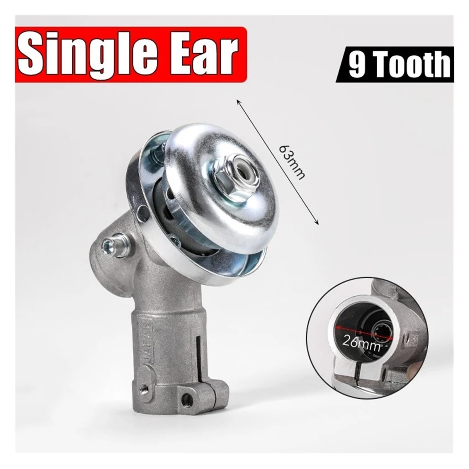 1 Uds. Recortadora De Alta Resistencia, Cabezal De Engranaje, Caja De Cambios, Reemplazo De Cabezal De Trabajo, 26mm, 28mm, 9 Dientes For Desbrozadora, Cortacésped(26mm Single Ear)