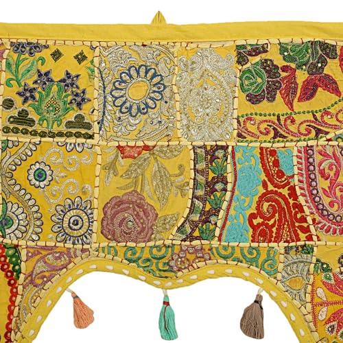Cenefas indias de algodón de alta calidad con bordado artesanal vintage 5