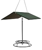 JCs Wildlife Large Weather Cover and Bird Seed Cylinder Feeder Combo Set - Keep Seed Cylinders Dry! (Green)