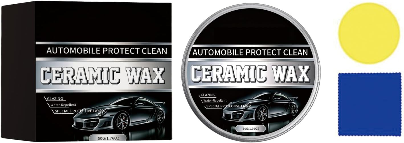 Vehicle Paint Waxing Set with 50 G Ceramic Wax Jar