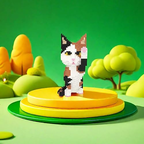 Vista 82 de Larcele Juego de mini bloques de construcción para gatos, ladrillos de juguete de construcción 3D para bricolaje, 1390 piezas KLJM-05