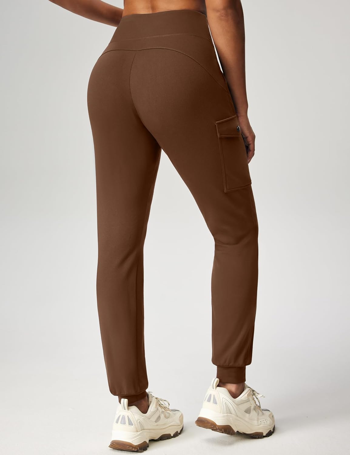 Ewedoos Fleece Lined Joggers Women Water Resistant Thermal Sweatpants High Waisted Hiking Cargo Pants with Pockets - Image 4