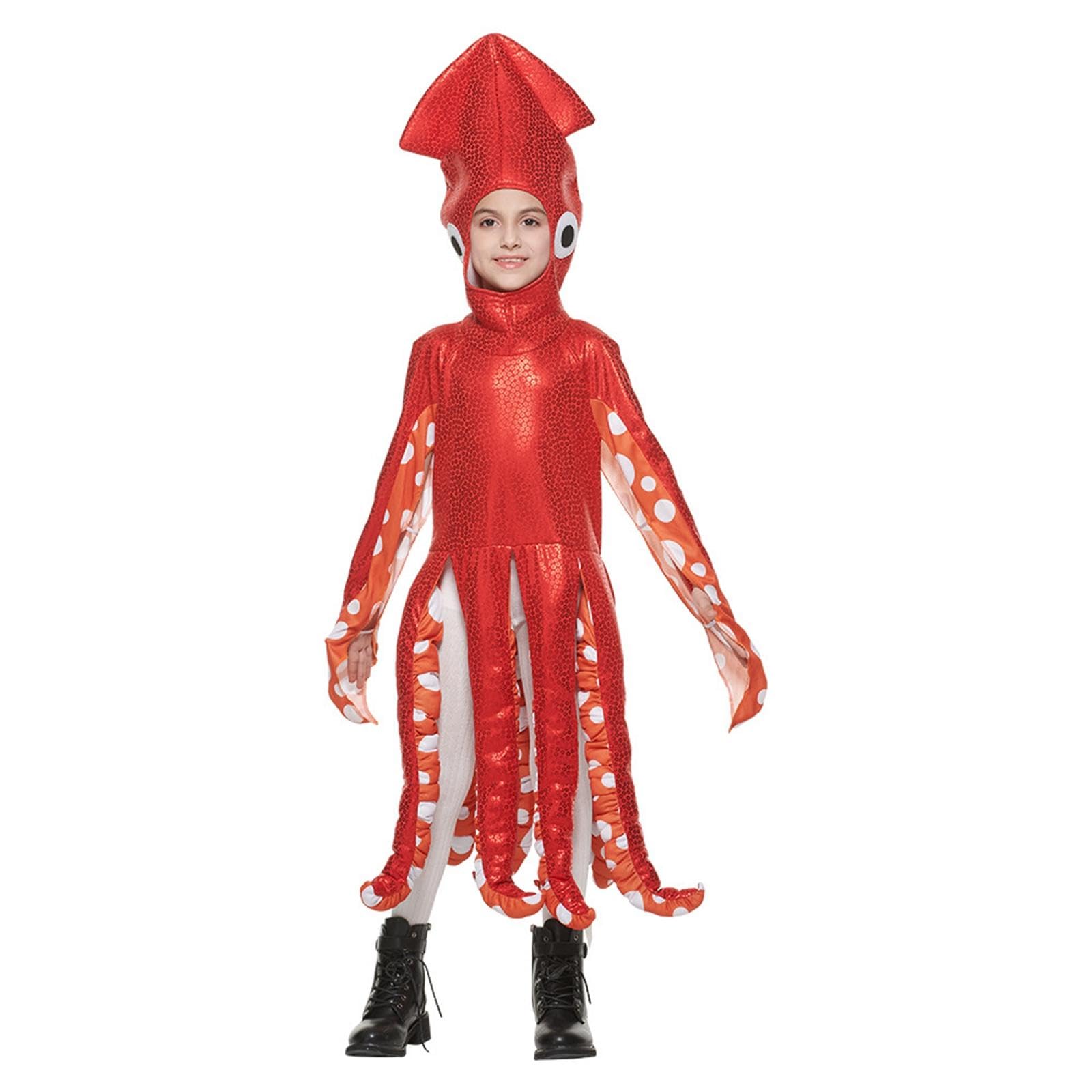 Kinderkostüm Junge Mädchen Tieroverall Verkleidung Kostümspiel Polyester Atmungsaktiv für Meeresparty Karneval Zuhause, L