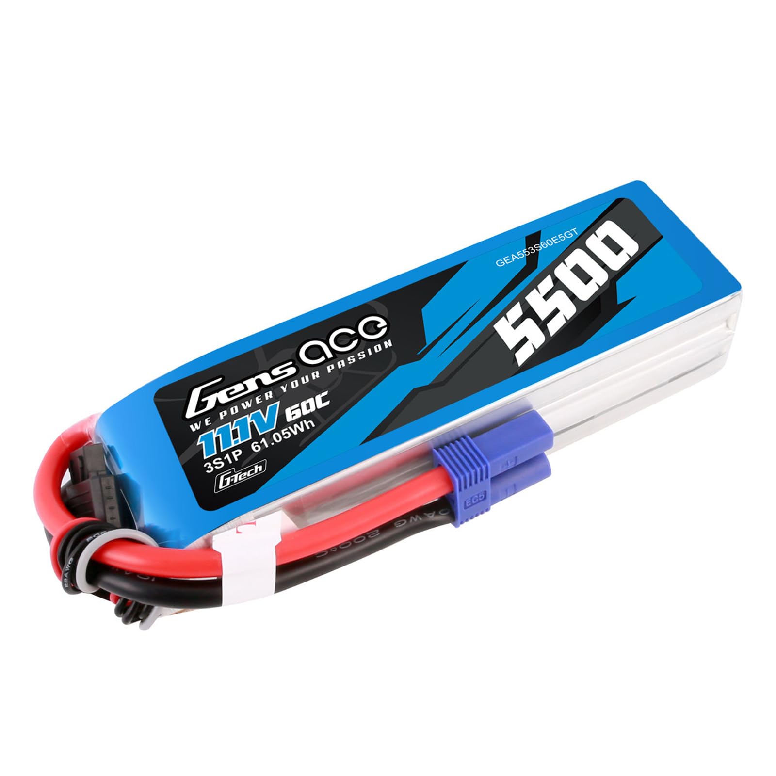 Amazon.com: Gens ace G-Tech 5500mAh 11.1V 60C 3S Lipo Battery with