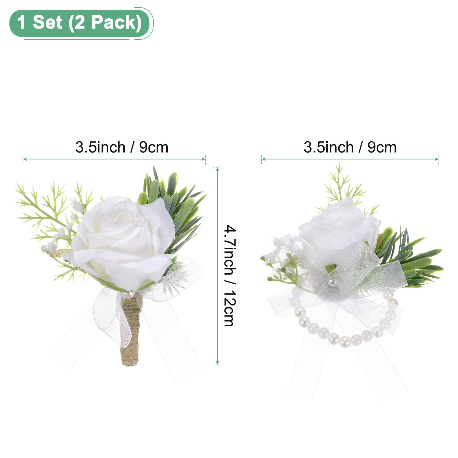 M METERXITY 1-Set Wrist Corsage and Boutonnieres Set - Image 3