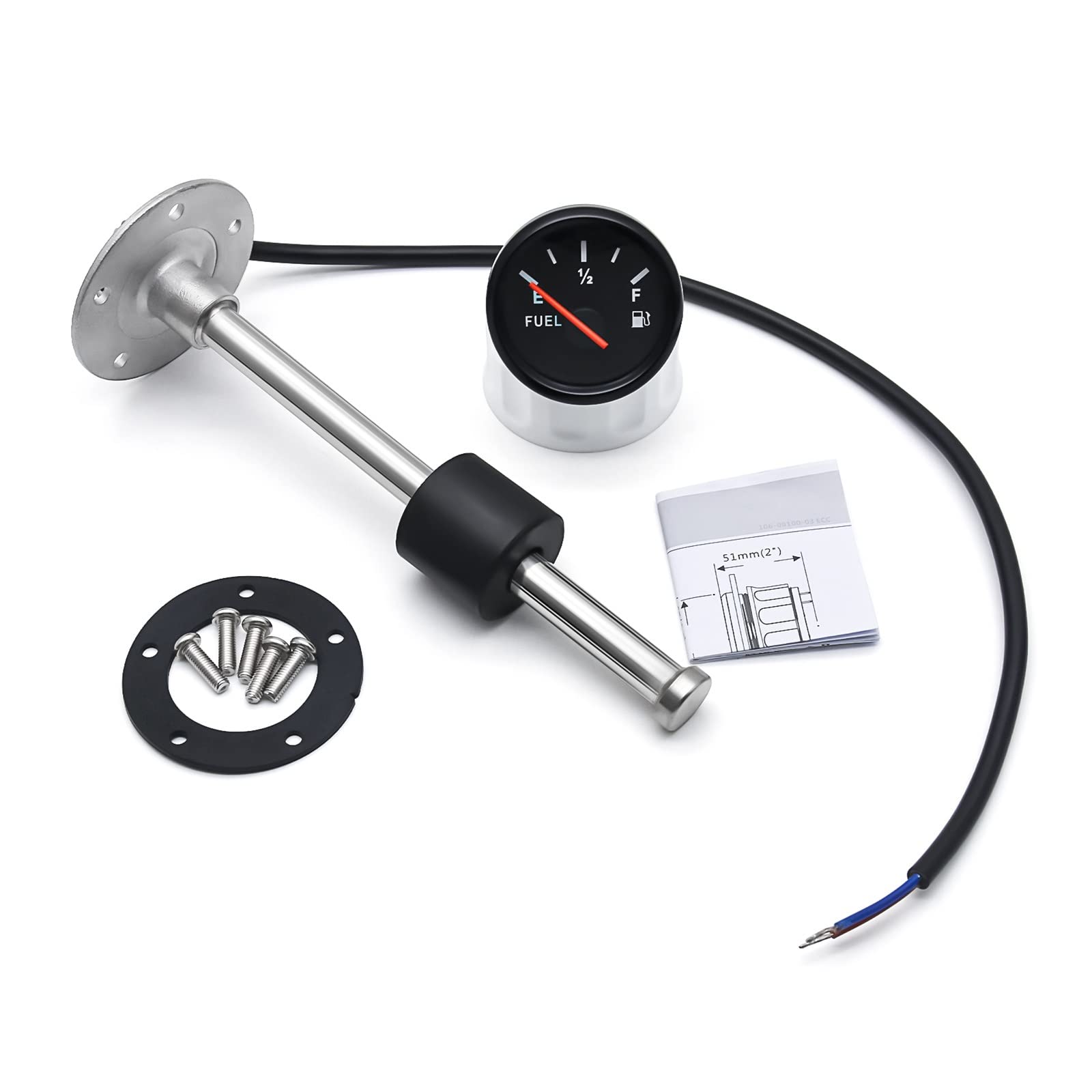 52 mm brandstofmeter met brandstofniveausensor 200 mm 0-190ohm