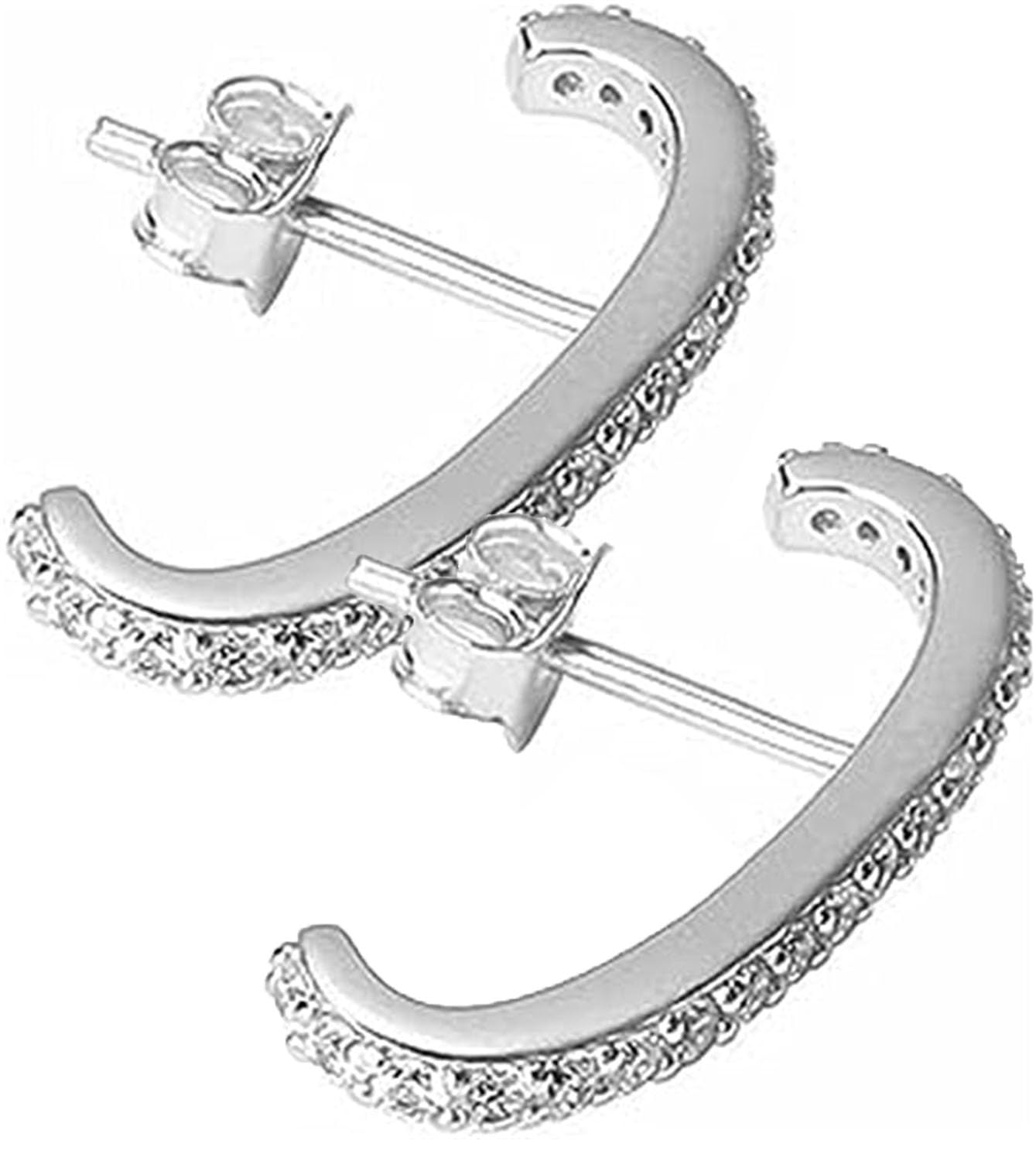 Wrap Earlobe Studs,Minimalist Suspender Ear Cuff Earrings,Ear Wrap Cuff Piercing Studs Earrings,Shiny Crystal Earrings for Women