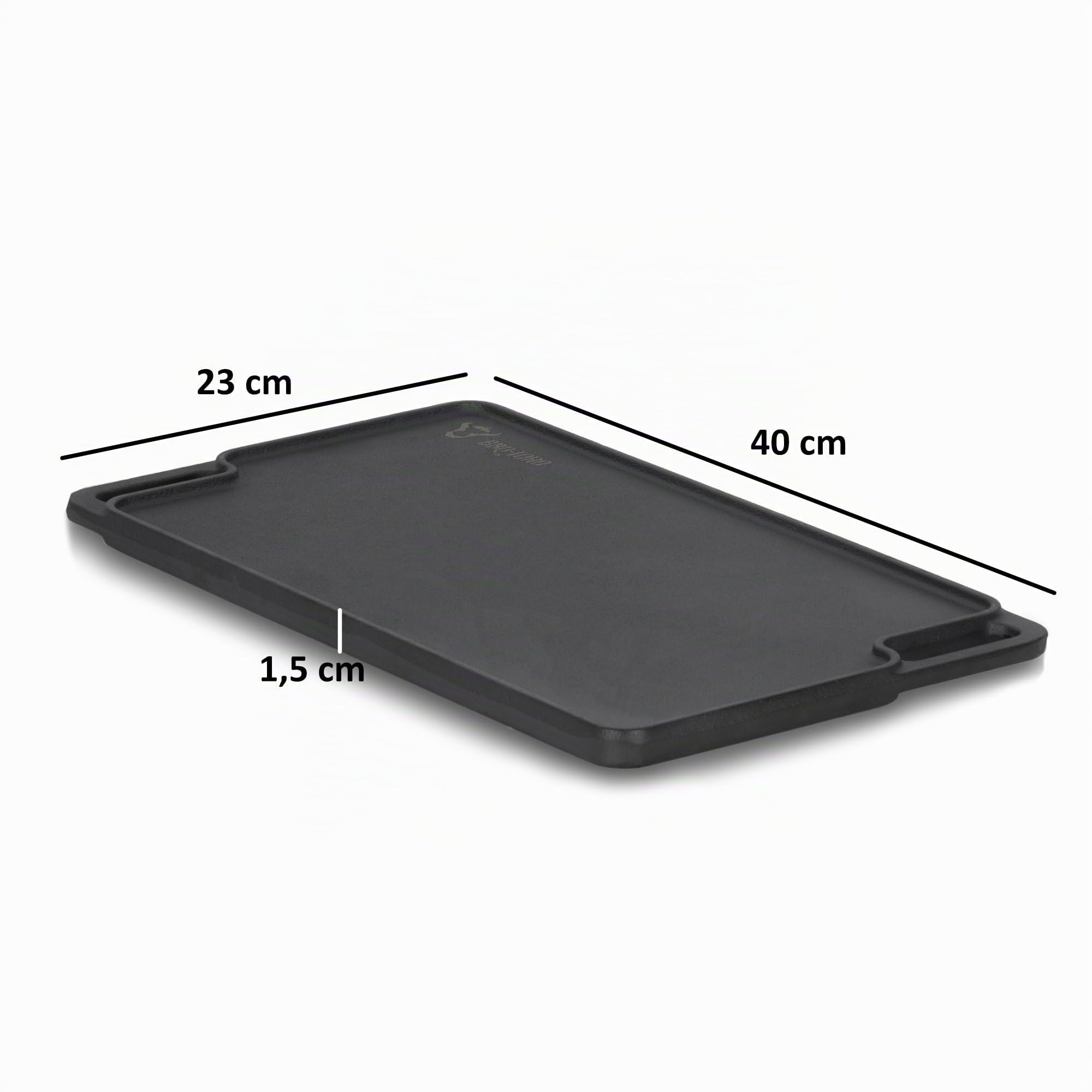 BBQ-Toro Plaque Grill Fonte avec Poignées | 40 x 23 cm | Plaque Réversible Double Face | Rectangulaire, Universelle, Massive | Plaque Barbecue Charbon, Gaz | Accessoire Grill, Poêle