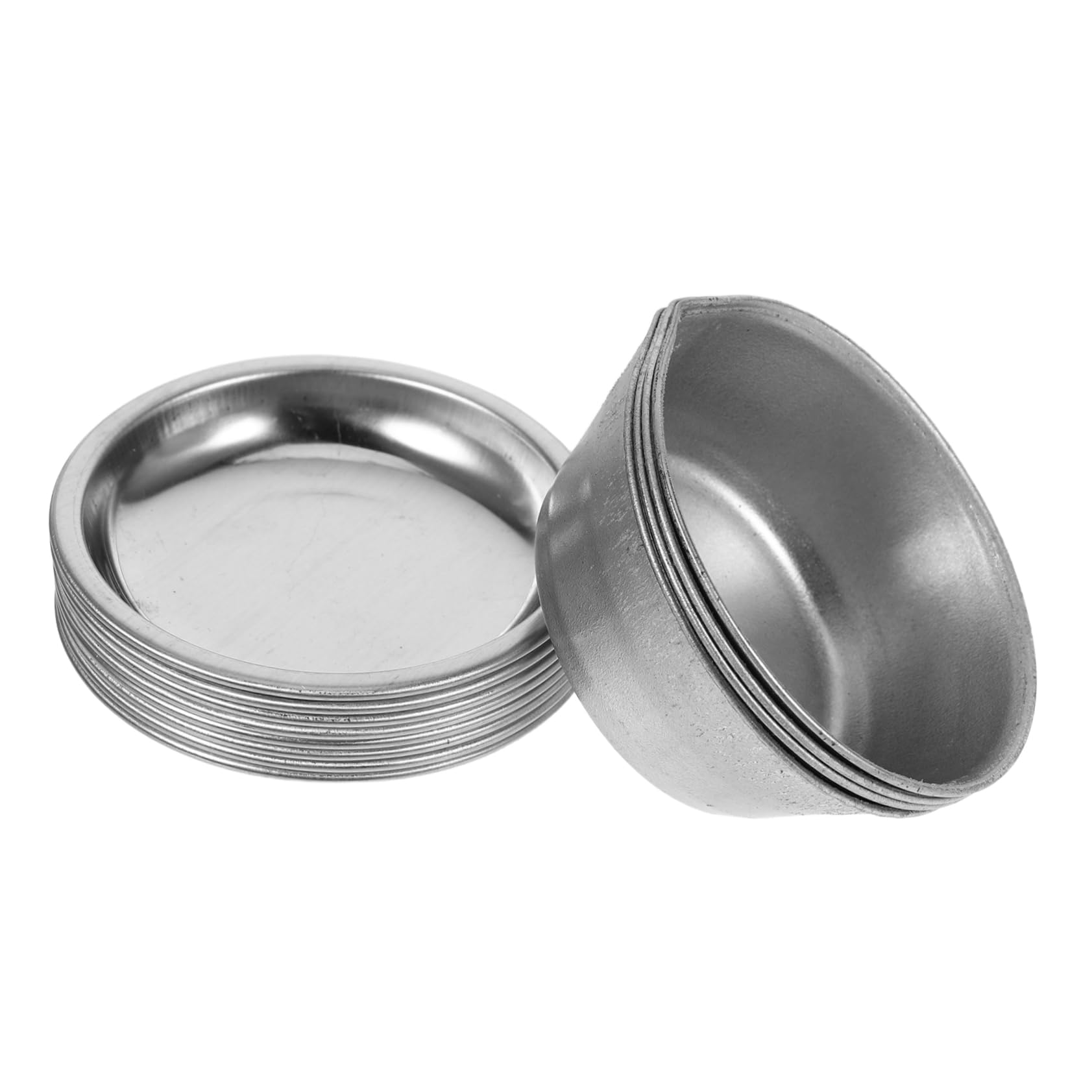 Uonlytech Artists Painting Supplies: 12pcs Mini Pigment Bowl Set Round Paint Palette Watercolor Spout Iron Paint Trays for Scale Models