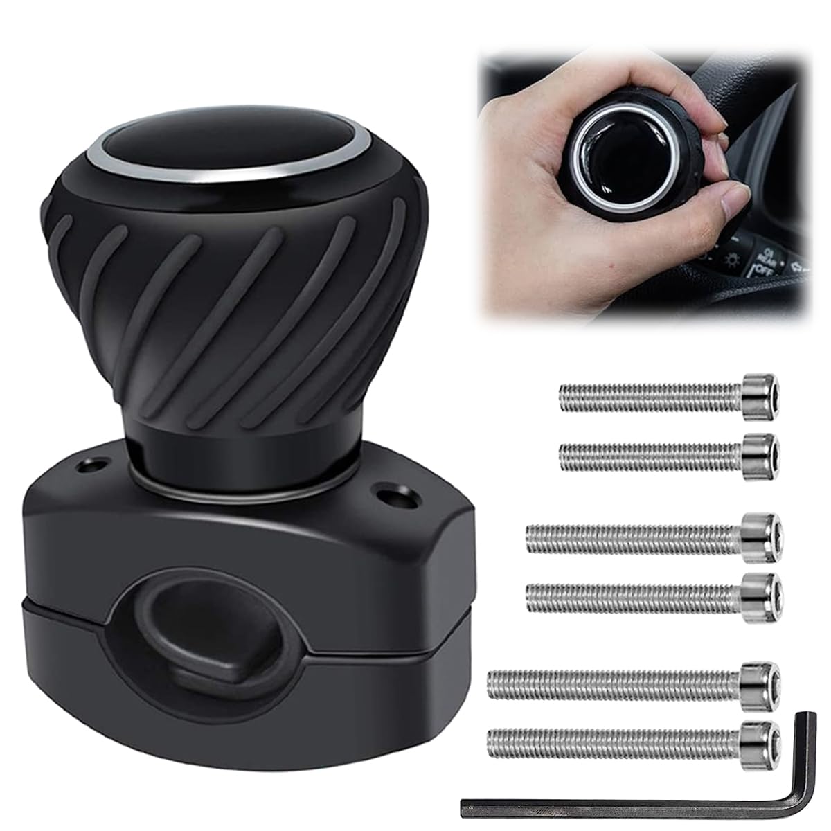 Pommeau De Volant Universel - Bouton Rotatif Ergonomique Pour Voiture, Camion, Tracteur Et Tondeuse - Manœuvres Faciles Et Confortables