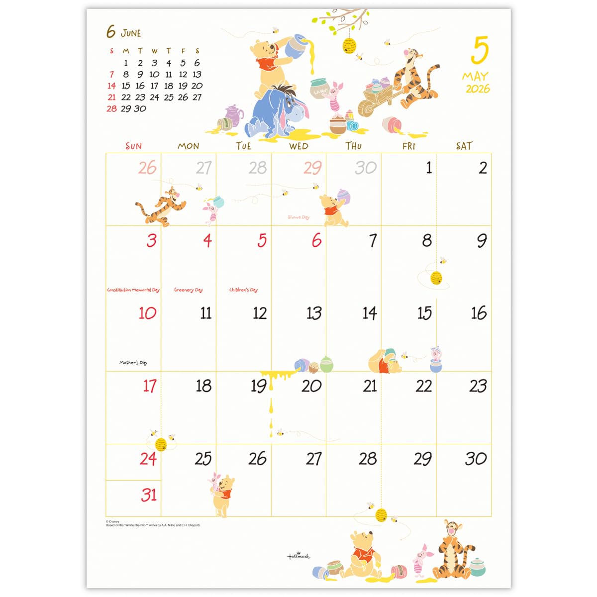 Amazon | ホールマーク ディズニー くまのプーさん 2026年 カレンダー
