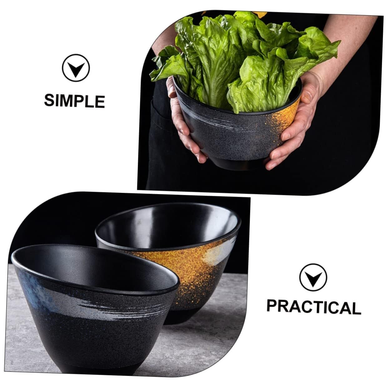Keramik-Servierschalen für Nudeln, Salate, Nudeln und Müsli – schräges Design für einfaches Servieren und elegante Tischpräsentation