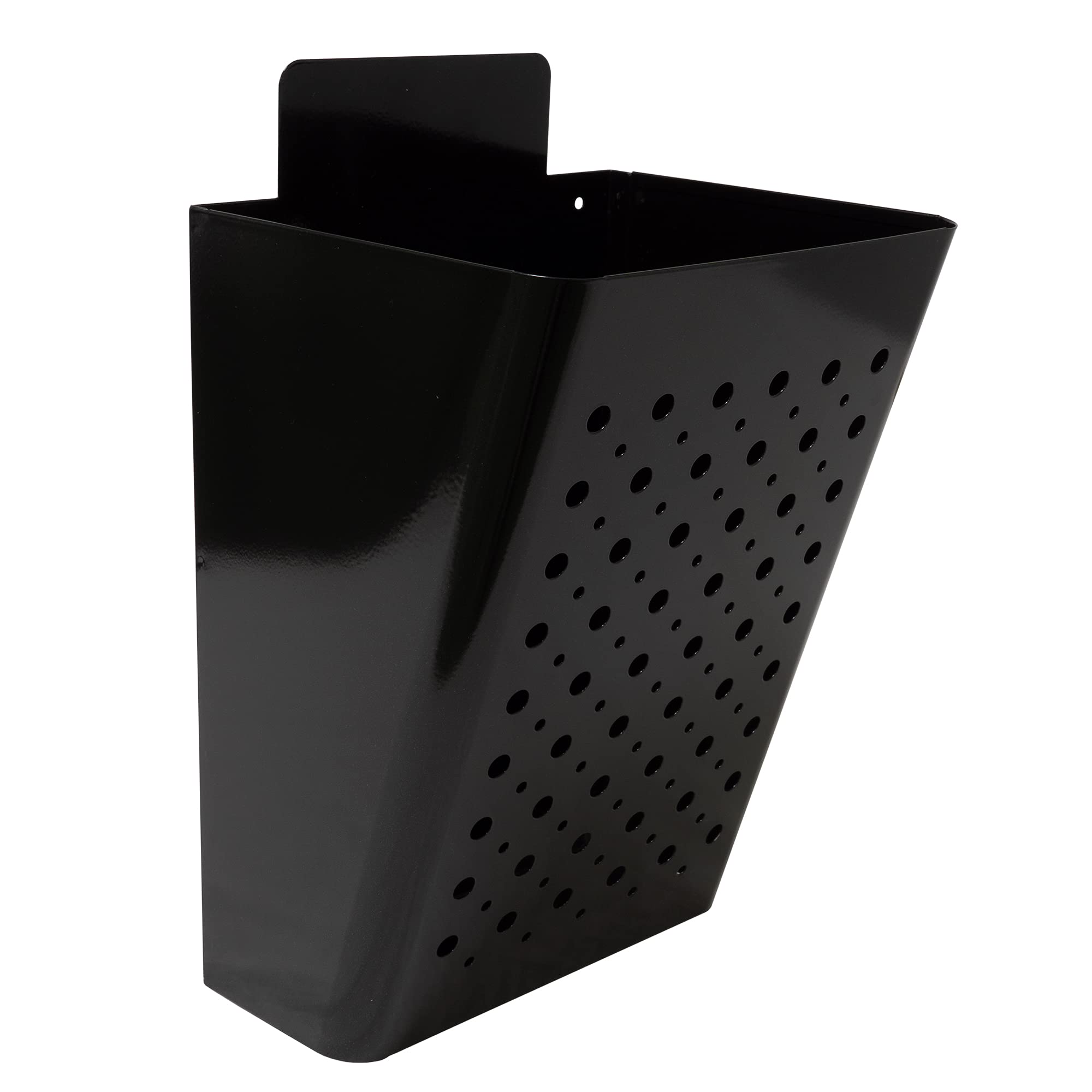 Amig - Advertising Basket with Front Grid, Metal Mailbox for Propaganda, for Placing on Walls or Exterior Walls of Portals or Entrances, Steel, Black, 22 x 36 x 19 cm