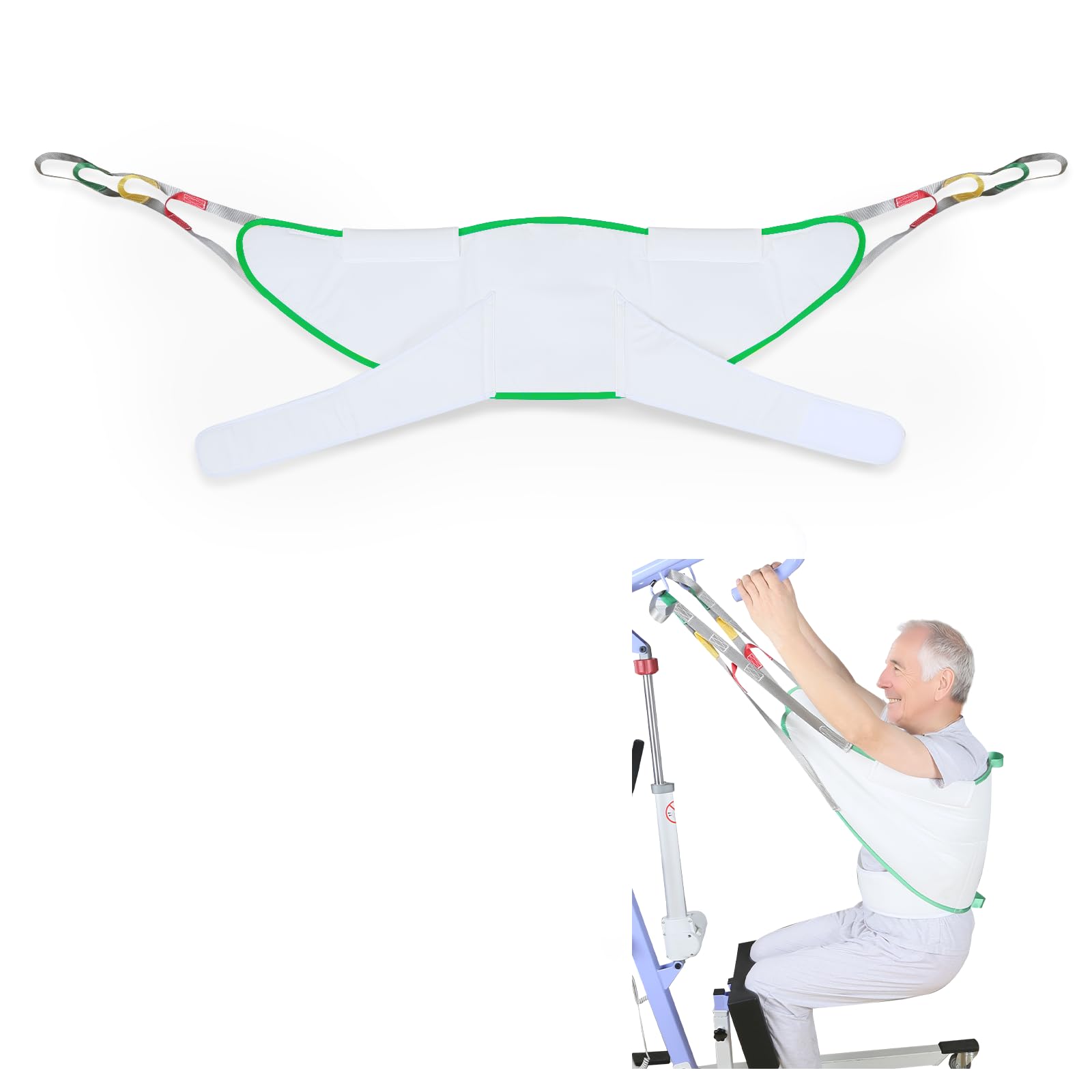 Sangle de Verticalisation pour Lève-Personne 230 kg, Sangle Sit to Stand avec Rembourrage Épais, Ceinture Réglable de Transfert Patient, Aide au Lever pour Fauteuil Roulant (L)