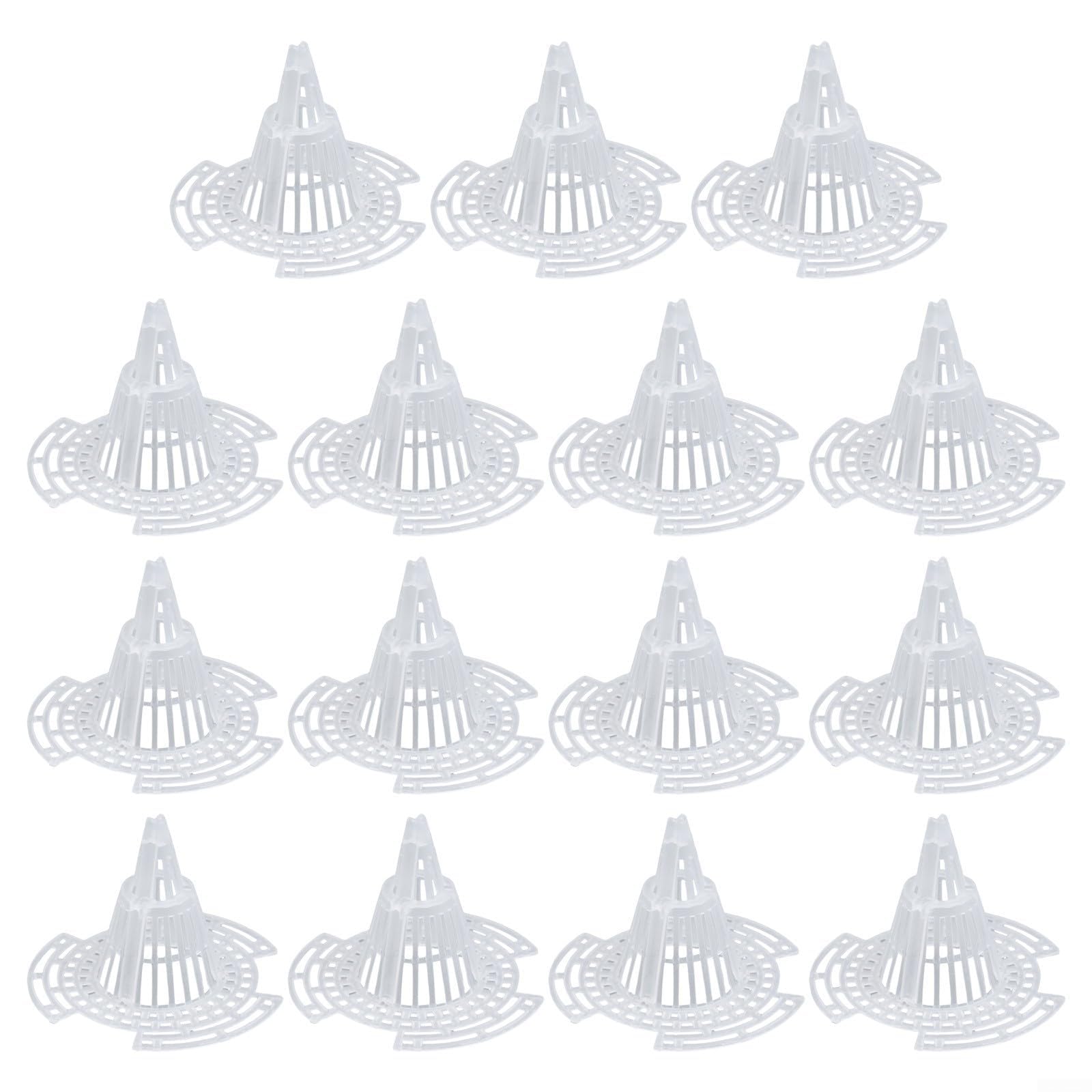 15-pack of plastic mesh cone-shaped pads for potted plants, breathable and drainage cover, root protector, for use at the bottom of potted plants (small size).