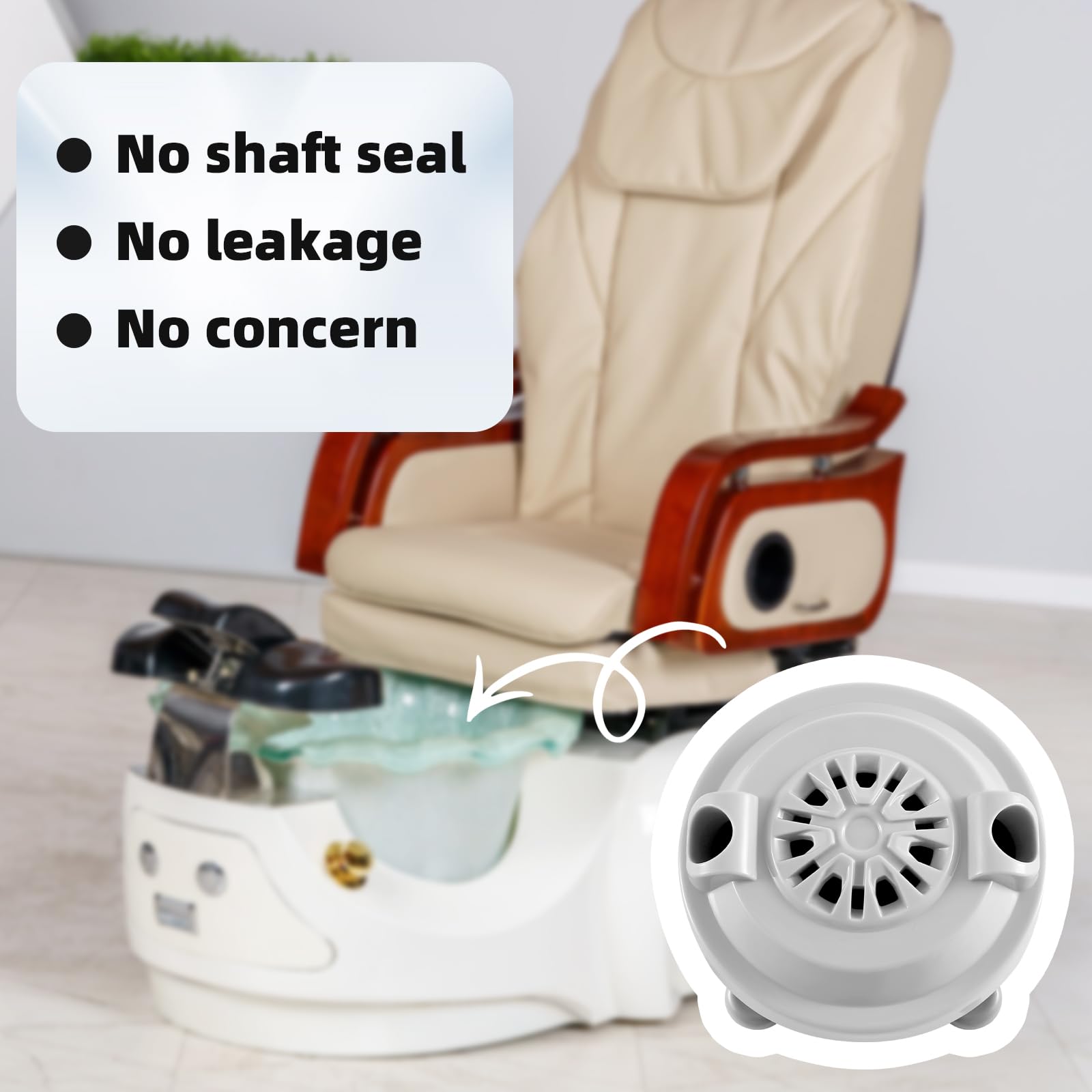 BF-004 - Motor magnético sin tubo, ajuste universal para LURACO Jet Motor, pedicura, spa, tinas de spa, parte de silla, cabeza magnética, paquete de 3 8