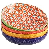 Metahom Ceramic Pasta Bowls, 40 Oz Large Salad Bowls, 8.75'' Colorful Serving Bowl Set for Pasta, Sa