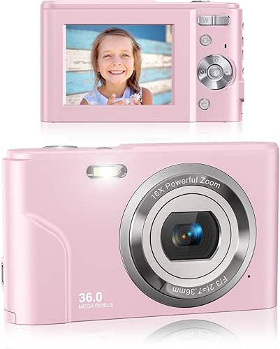 Digital Camera, Lecran Kids Camera Fhd 1080P 36.0 Mega Pixels