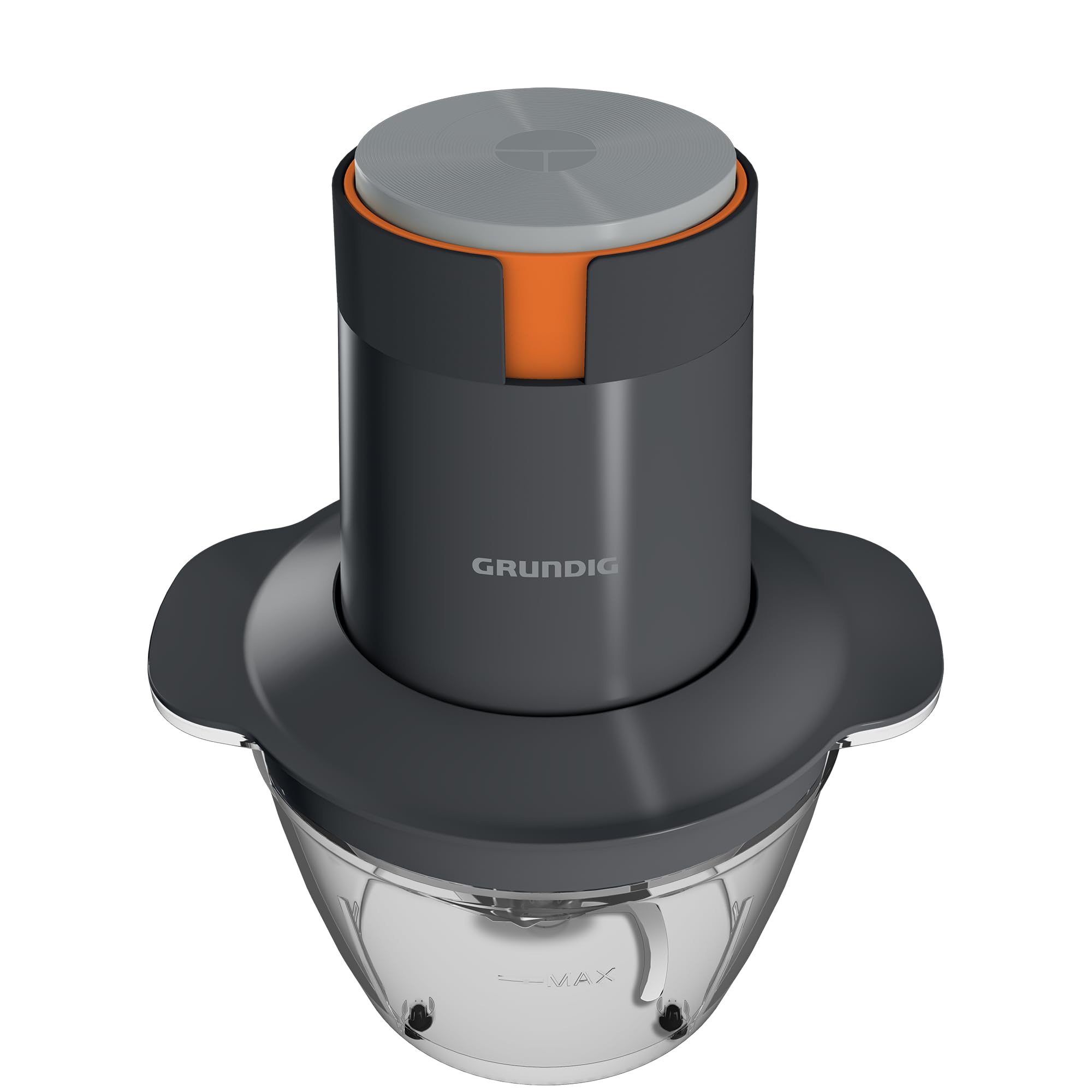 Grundig CH 5320 Tritatutto Multifunzione 500W con 2 Lame in Acciaio Inox Contenitore in Vetro da 0,5L 2 Livelli Supporto Antiscivolo Uso con una sola Mano, Blocco di Sicurezza